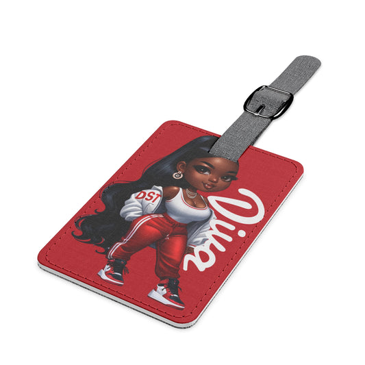 Red Diva Luggage Tag, Stylish Travel Accessory for Fashion Lovers, Unique Gift for Travelers, Airport Essentials, Personalized Travel Tag