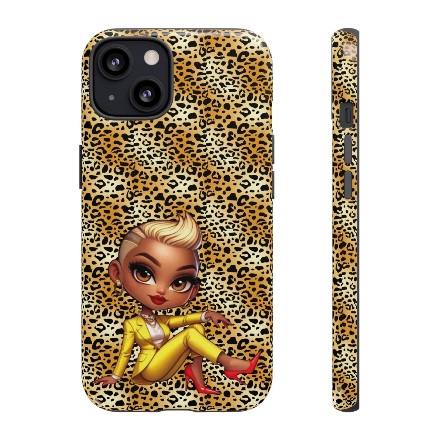 Phone Case, Blonde Bombshell Leopard Print Case, Tough Phone Cover, Stylish Animal Print Phone Protector, Gift for Her