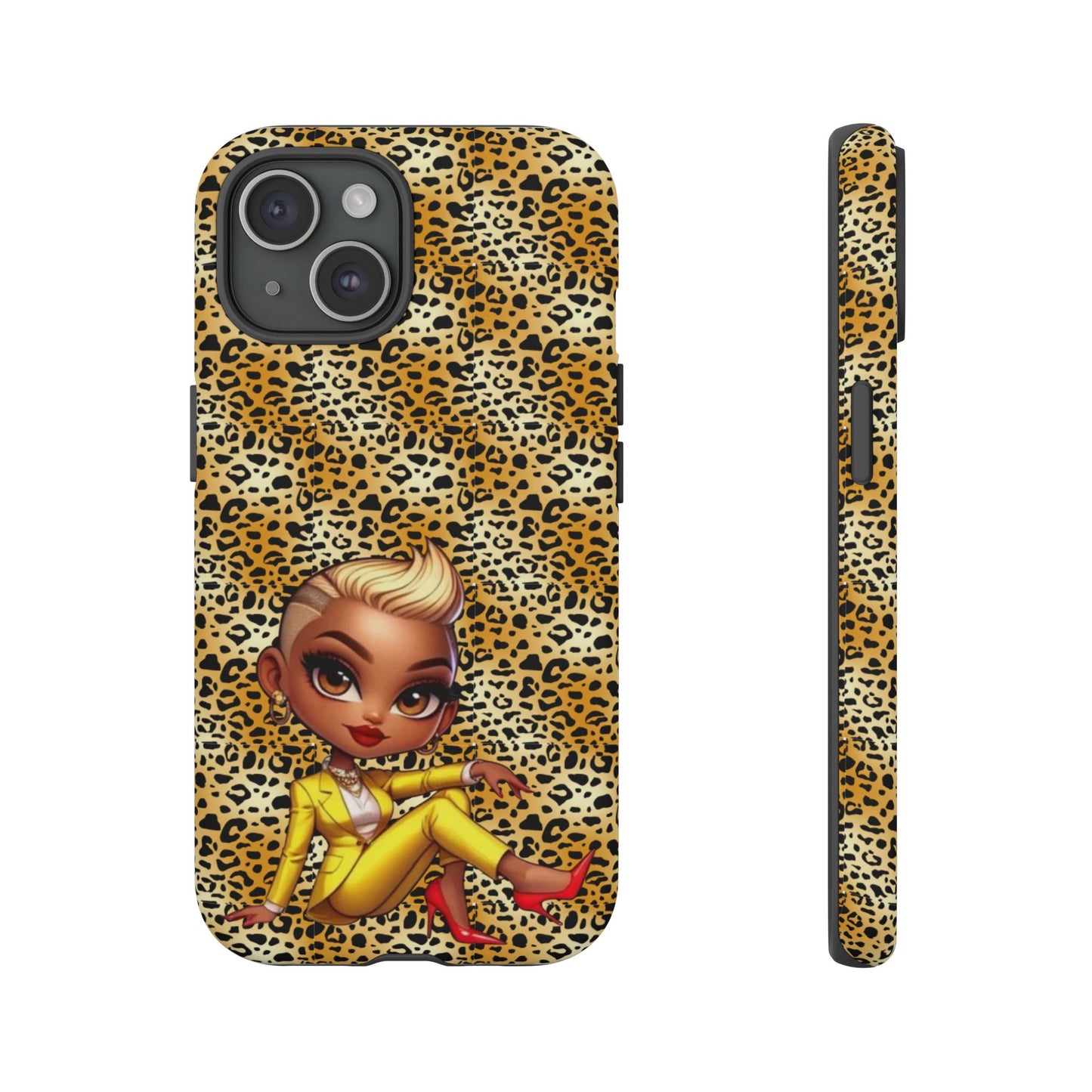 Phone Case, Blonde Bombshell Leopard Print Case, Tough Phone Cover, Stylish Animal Print Phone Protector, Gift for Her
