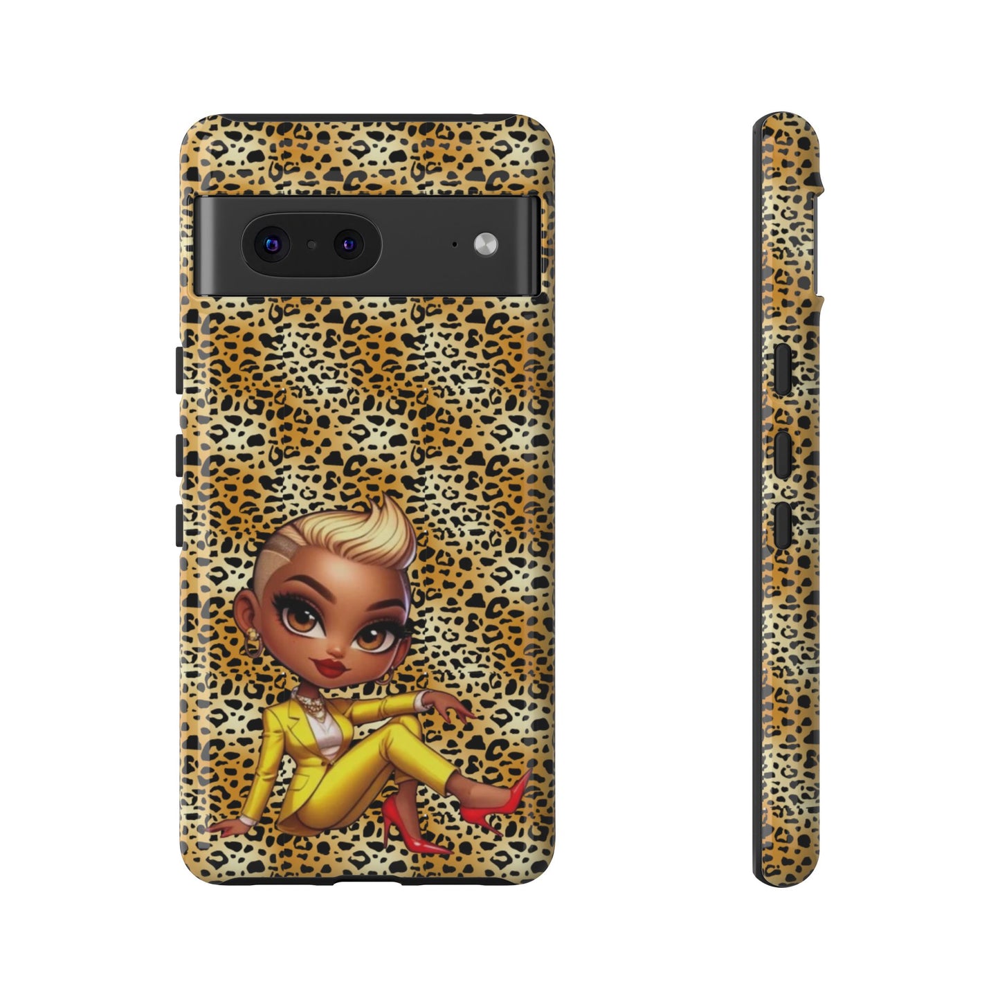 Phone Case, Blonde Bombshell Leopard Print Case, Tough Phone Cover, Stylish Animal Print Phone Protector, Gift for Her