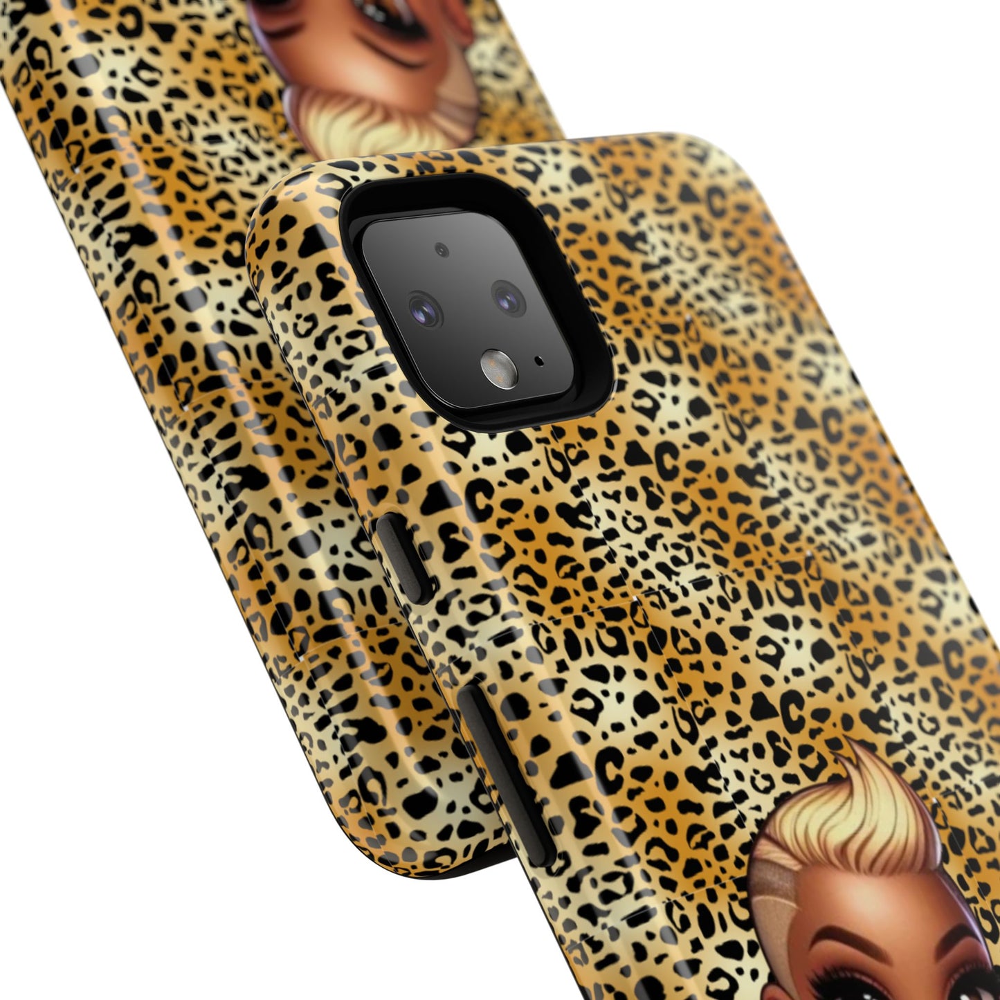 Phone Case, Blonde Bombshell Leopard Print Case, Tough Phone Cover, Stylish Animal Print Phone Protector, Gift for Her