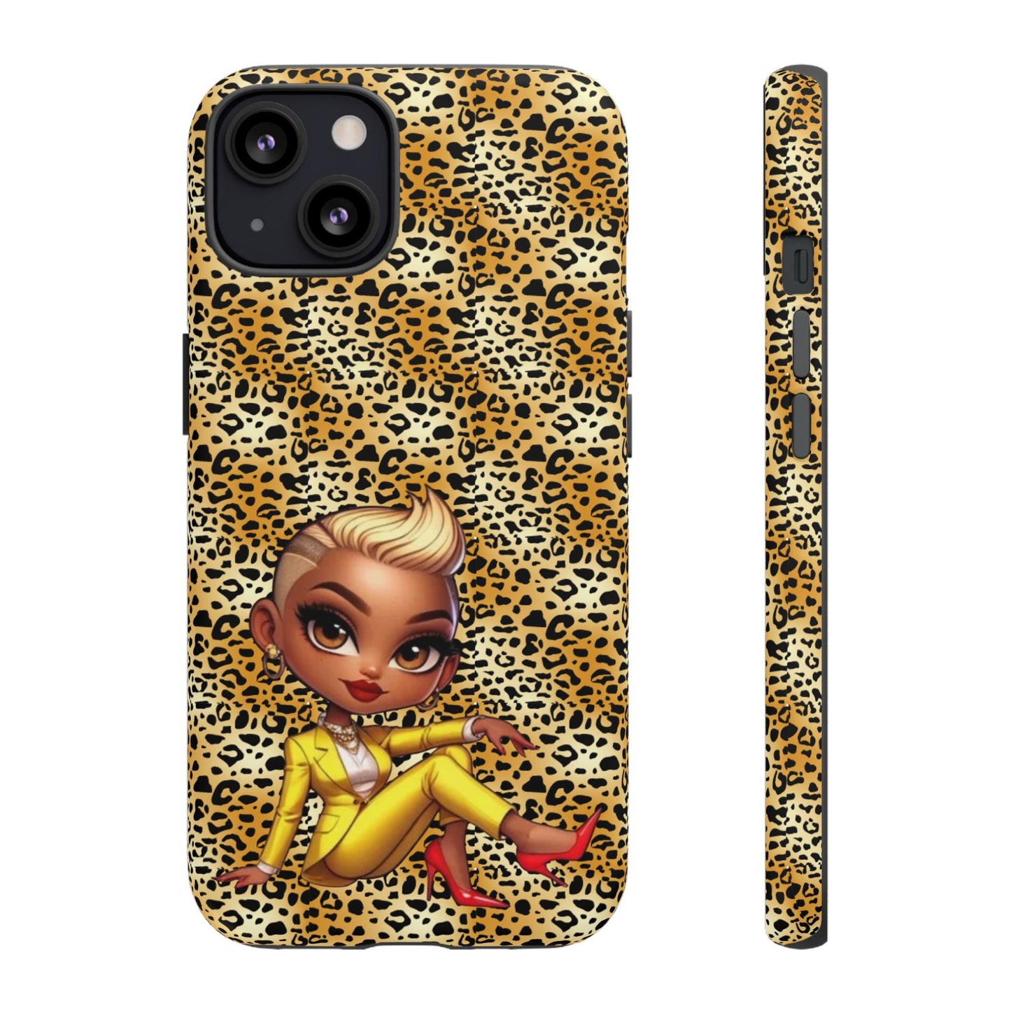 Phone Case, Blonde Bombshell Leopard Print Case, Tough Phone Cover, Stylish Animal Print Phone Protector, Gift for Her