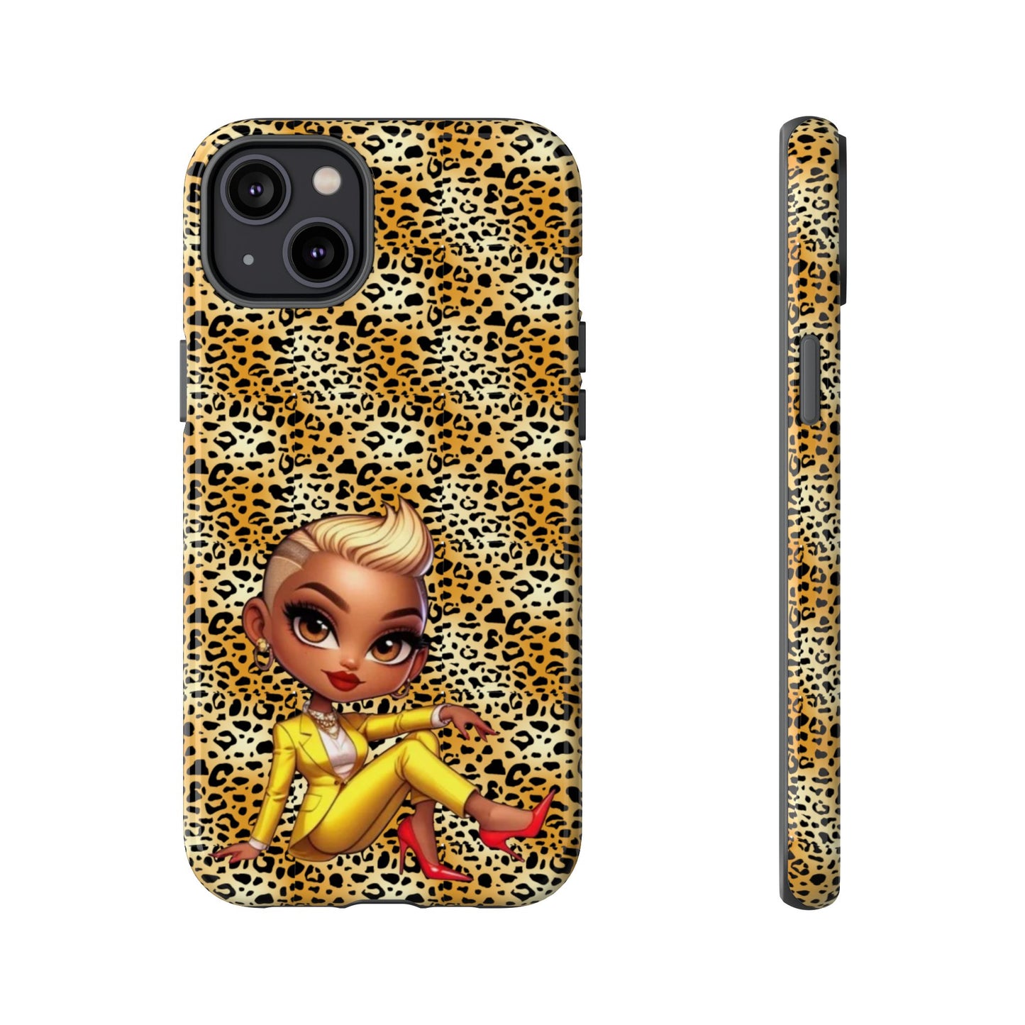 Phone Case, Blonde Bombshell Leopard Print Case, Tough Phone Cover, Stylish Animal Print Phone Protector, Gift for Her