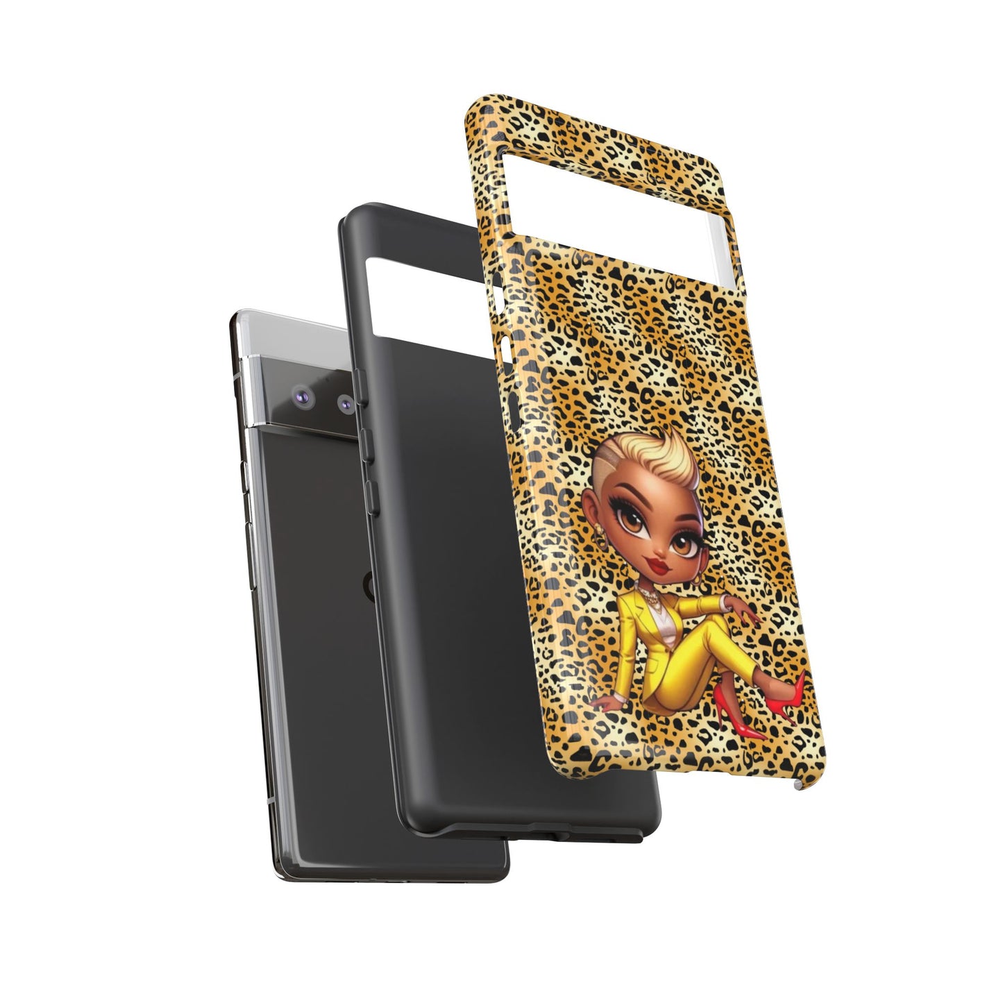 Phone Case, Blonde Bombshell Leopard Print Case, Tough Phone Cover, Stylish Animal Print Phone Protector, Gift for Her