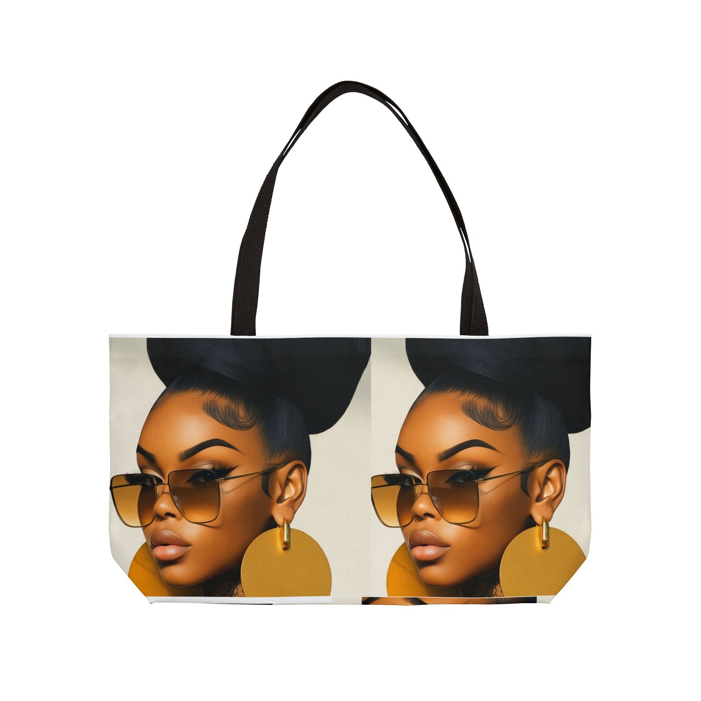 Chic Black Girl Weekender Tote Bag, Travel Bag, Overnight Bag, African American Woman Tote, Stylish Carry On Bag, Fashionable Shoulder Bag