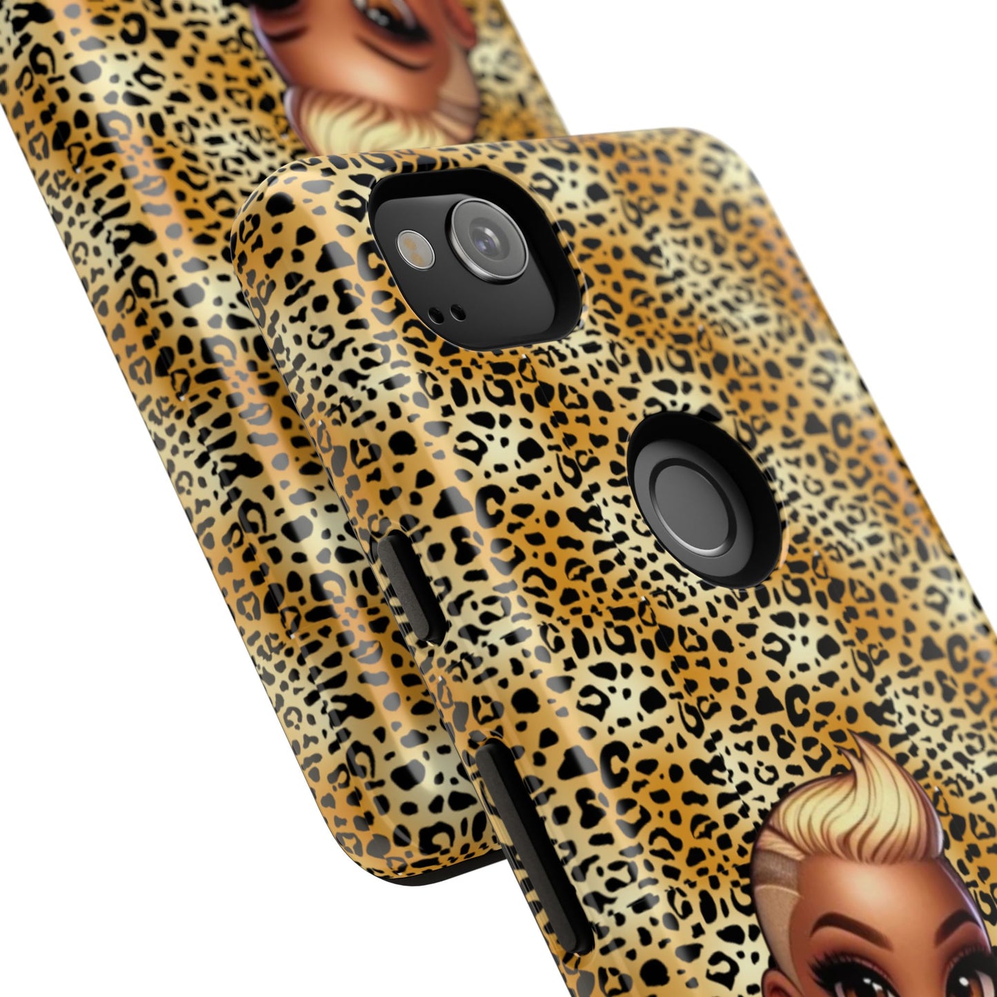 Phone Case, Blonde Bombshell Leopard Print Case, Tough Phone Cover, Stylish Animal Print Phone Protector, Gift for Her
