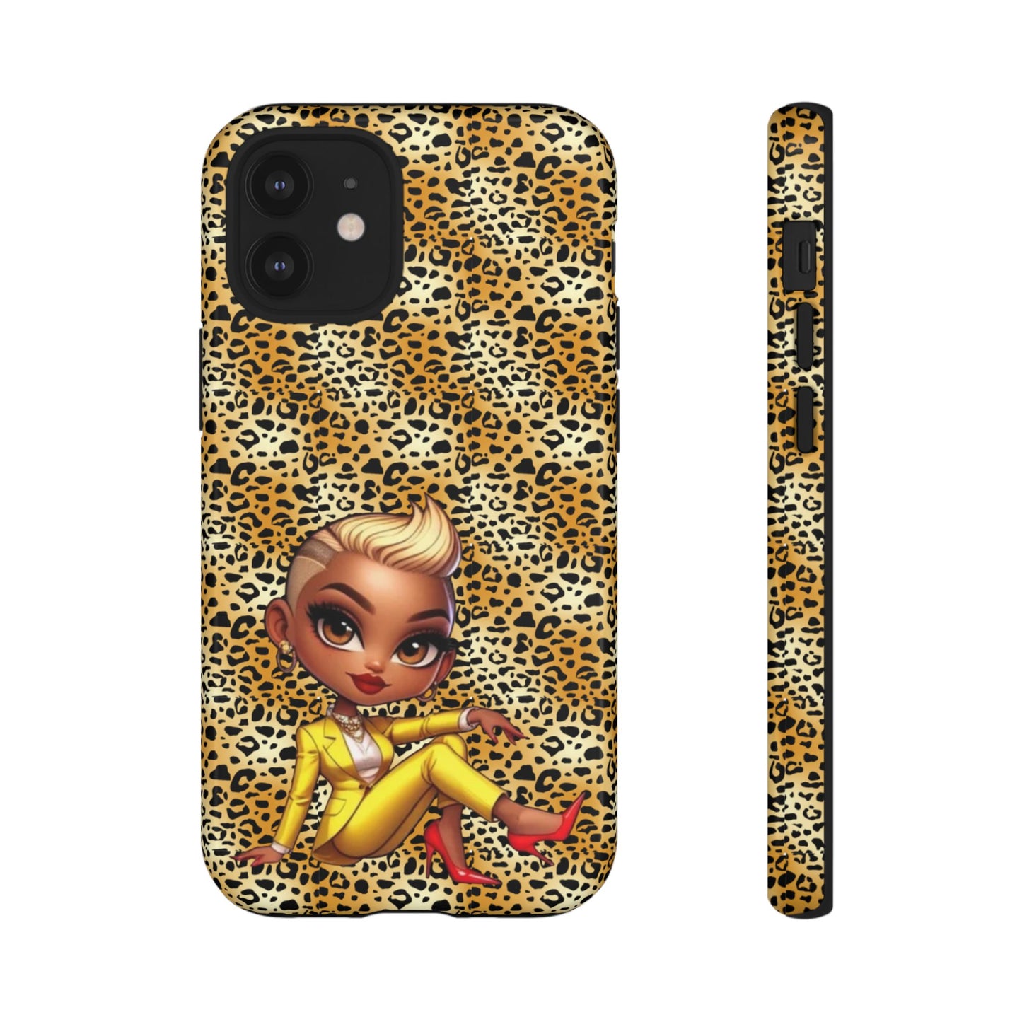 Phone Case, Blonde Bombshell Leopard Print Case, Tough Phone Cover, Stylish Animal Print Phone Protector, Gift for Her