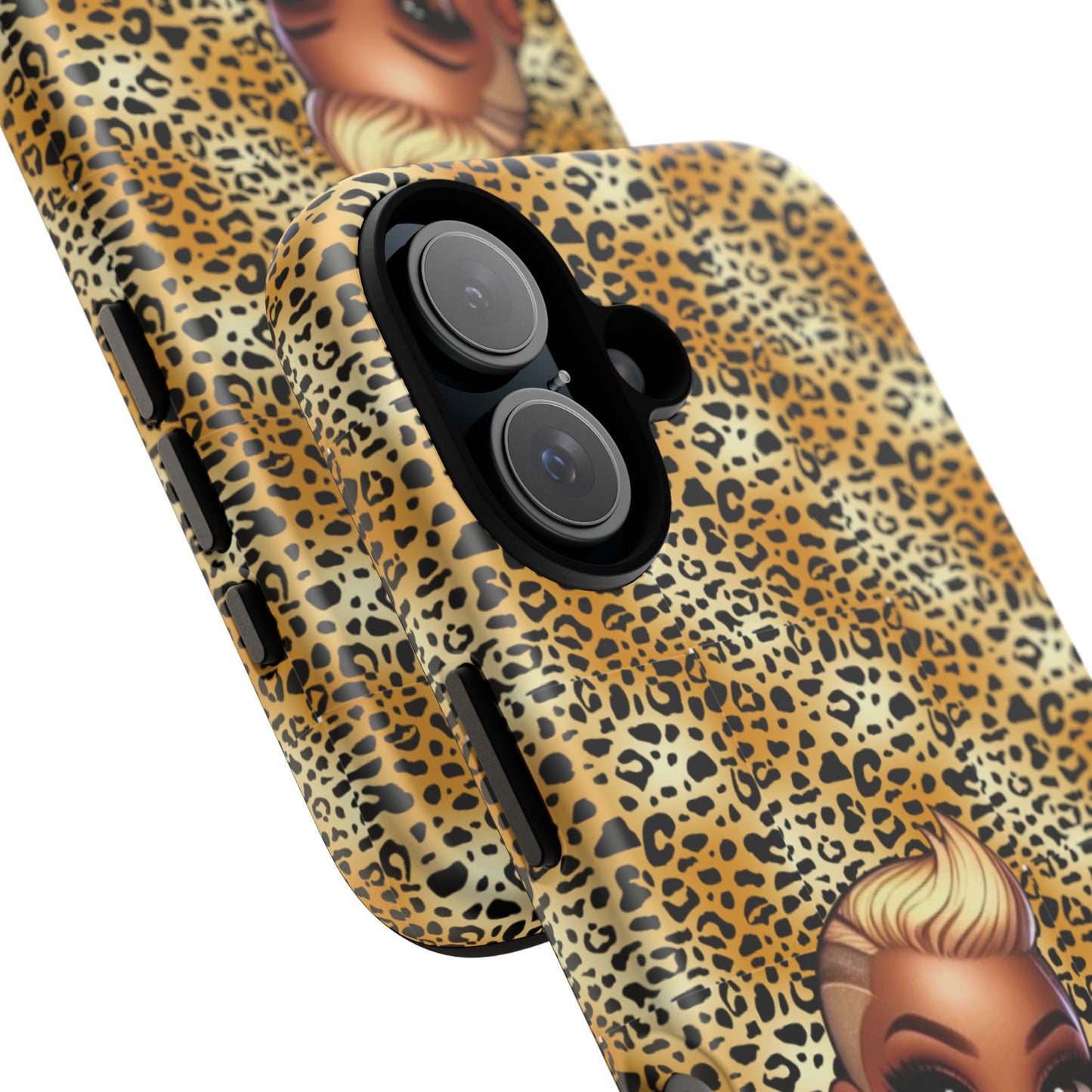 Phone Case, Blonde Bombshell Leopard Print Case, Tough Phone Cover, Stylish Animal Print Phone Protector, Gift for Her