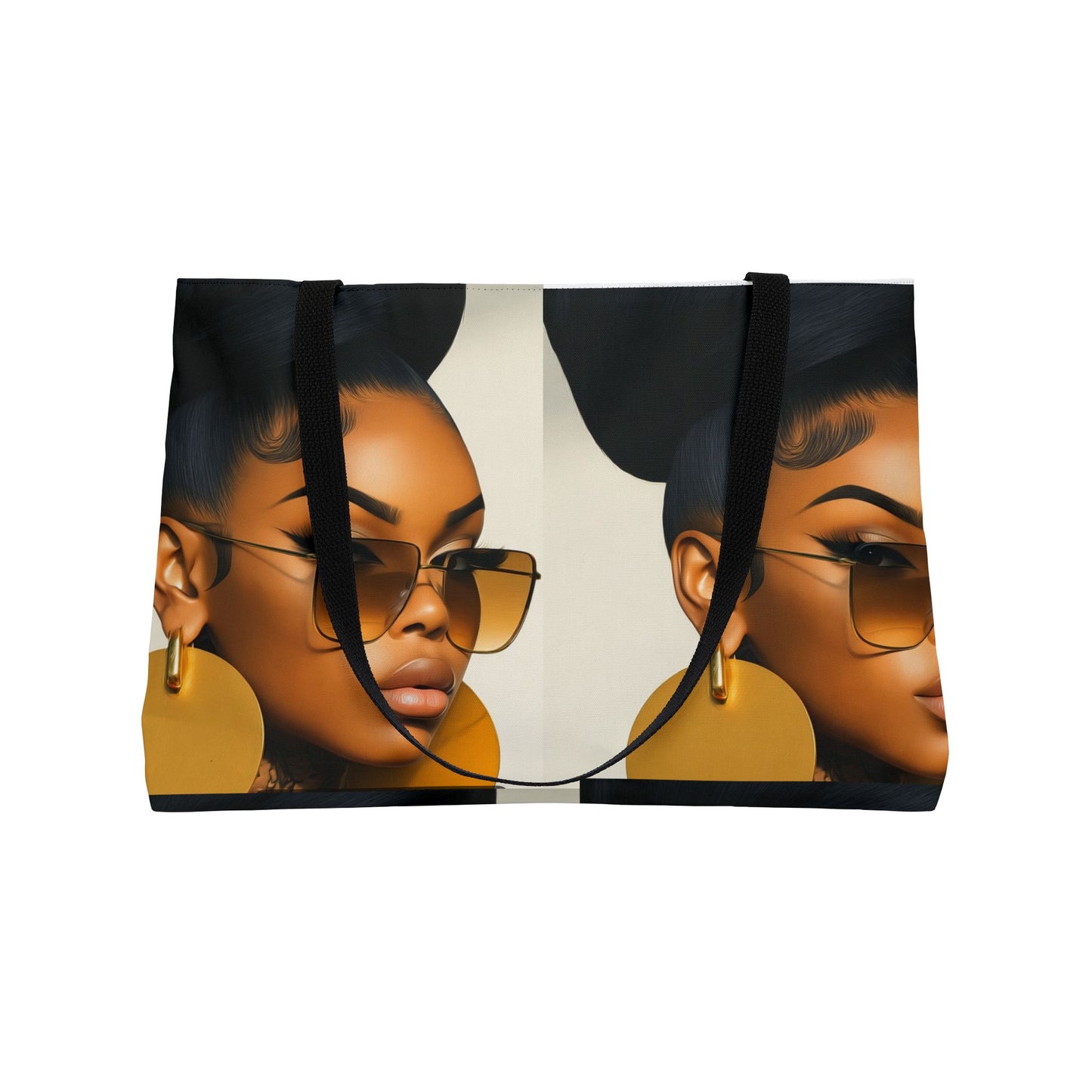 Chic Black Girl Weekender Tote Bag, Travel Bag, Overnight Bag, African American Woman Tote, Stylish Carry On Bag, Fashionable Shoulder Bag