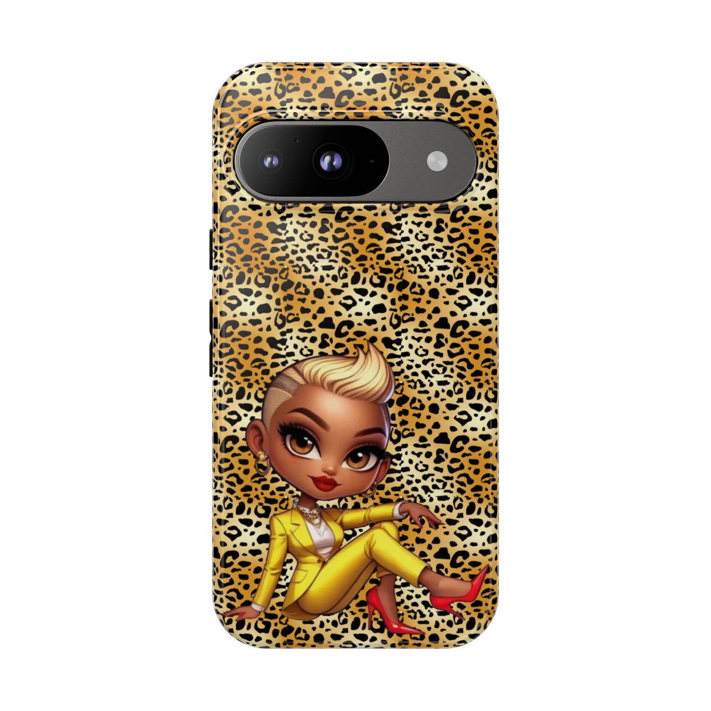 Phone Case, Blonde Bombshell Leopard Print Case, Tough Phone Cover, Stylish Animal Print Phone Protector, Gift for Her