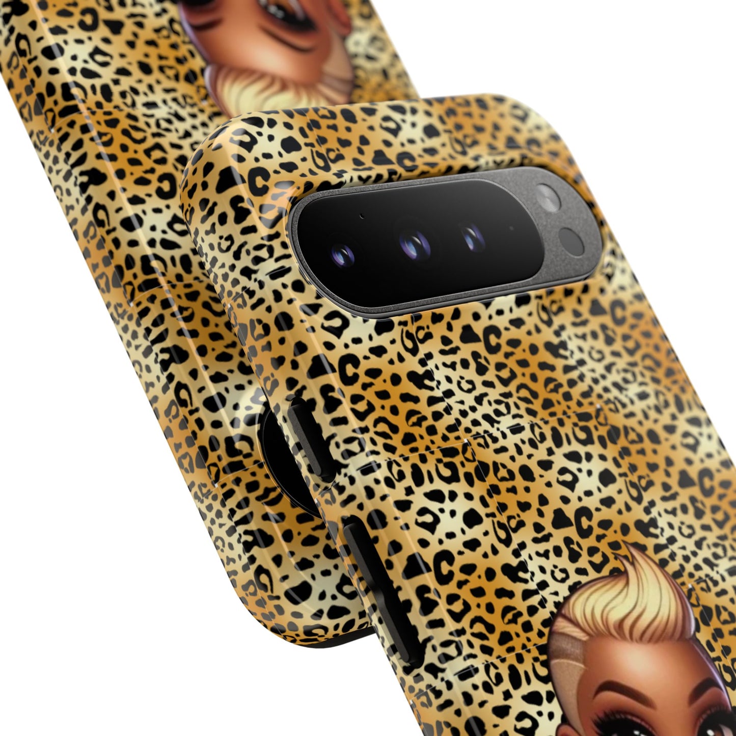 Phone Case, Blonde Bombshell Leopard Print Case, Tough Phone Cover, Stylish Animal Print Phone Protector, Gift for Her