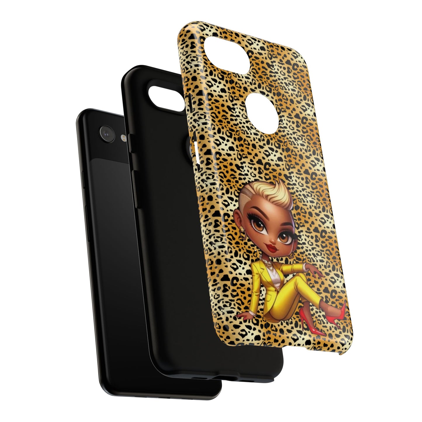 Phone Case, Blonde Bombshell Leopard Print Case, Tough Phone Cover, Stylish Animal Print Phone Protector, Gift for Her
