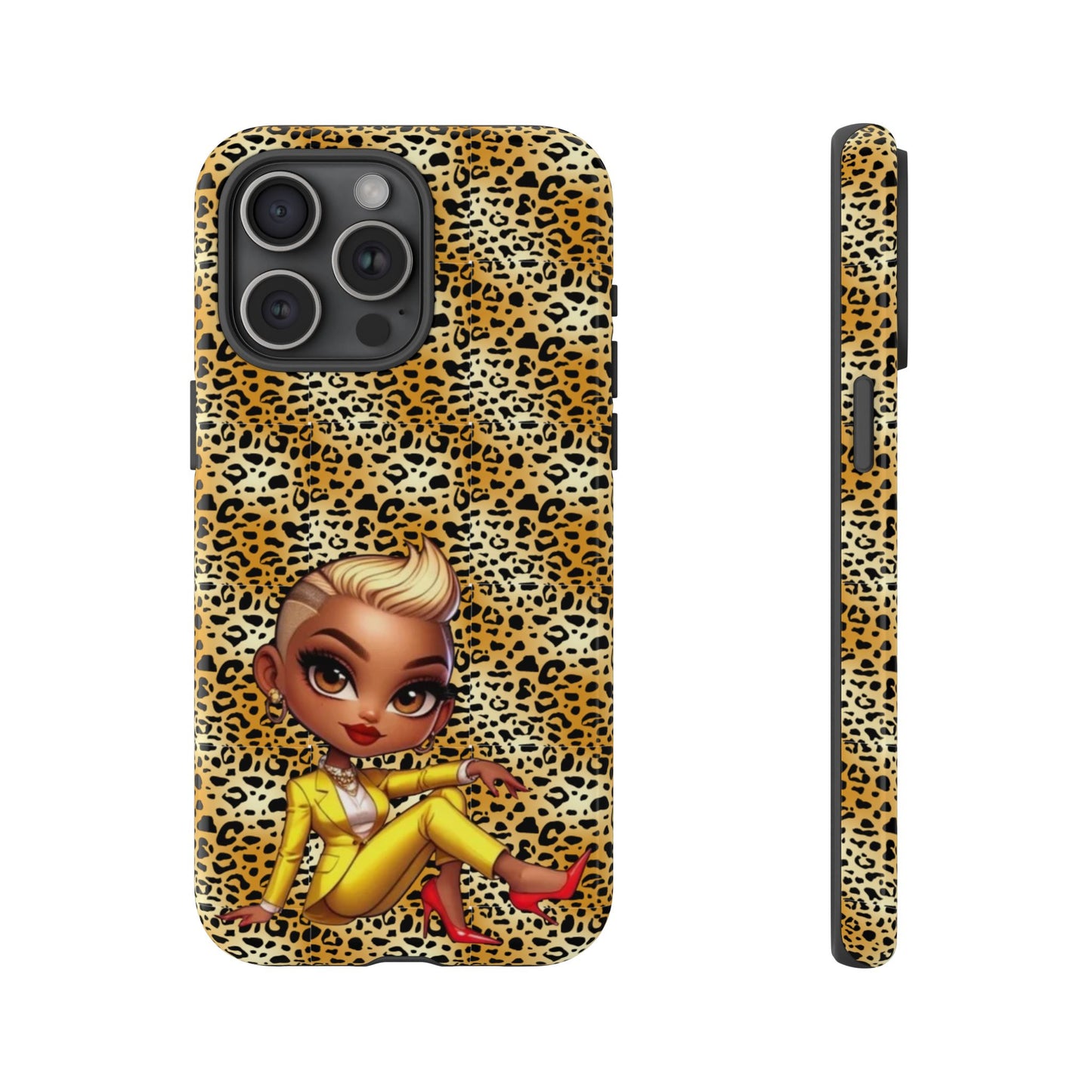 Phone Case, Blonde Bombshell Leopard Print Case, Tough Phone Cover, Stylish Animal Print Phone Protector, Gift for Her