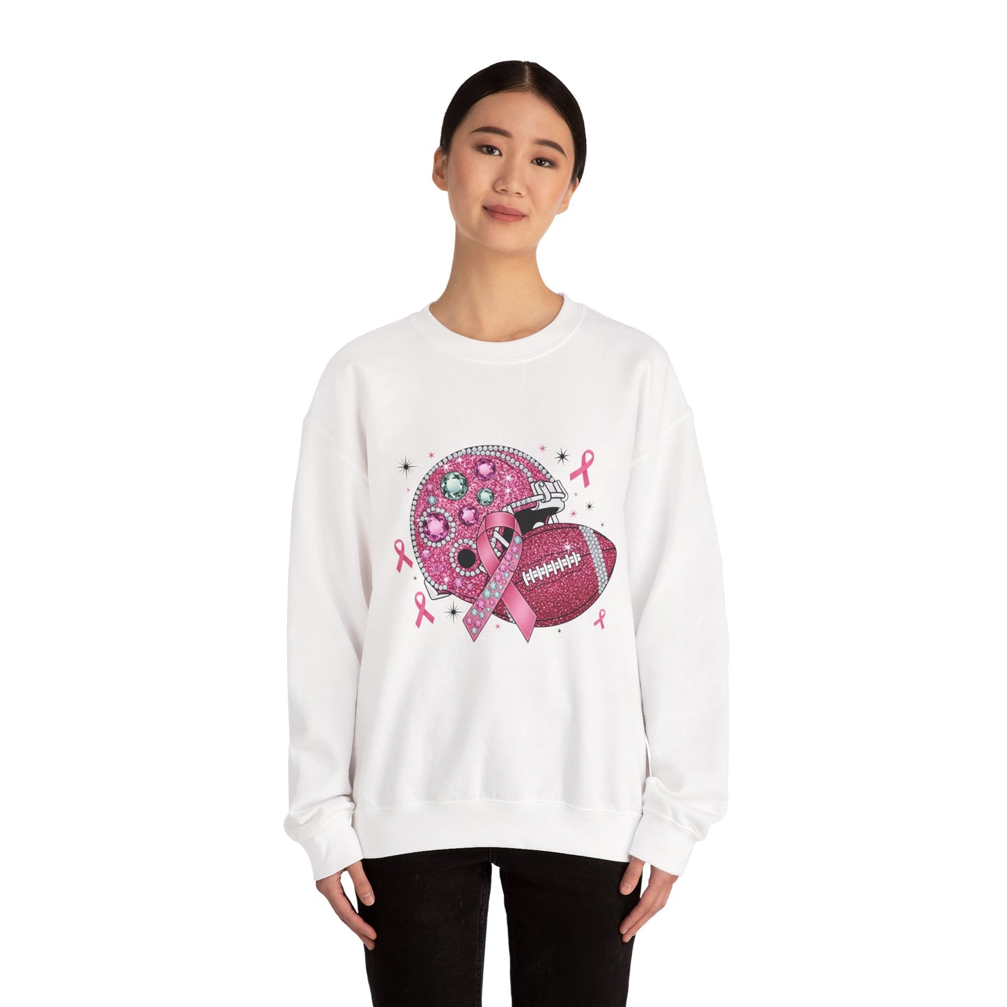 Pink Helmet Breast Cancer Awareness Sweatshirt - Tackle Breast Cancer, Unisex Crewneck, Gift for Sports Lovers, October Awareness, Supportive [...]