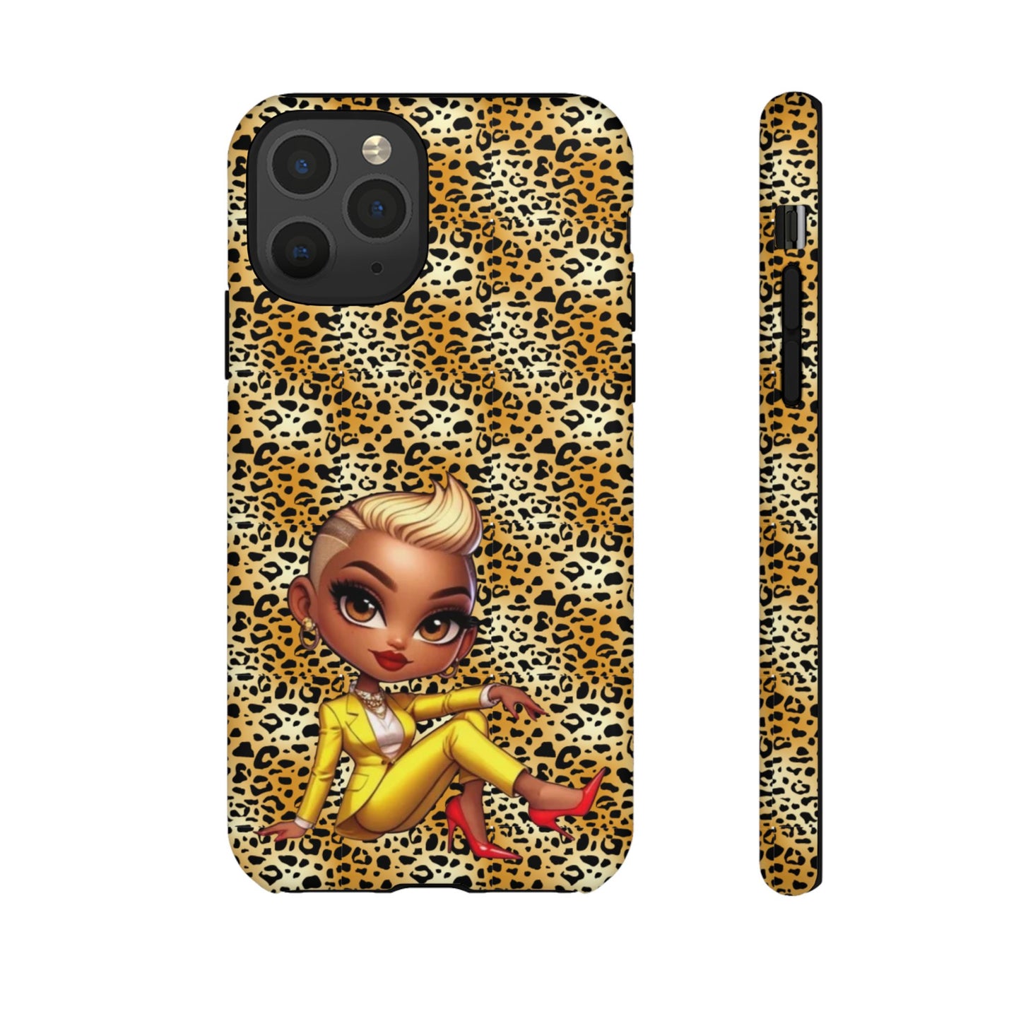 Phone Case, Blonde Bombshell Leopard Print Case, Tough Phone Cover, Stylish Animal Print Phone Protector, Gift for Her