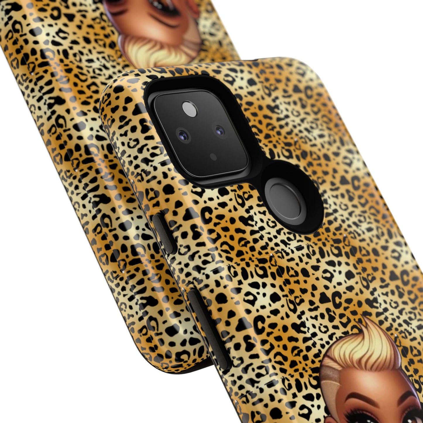 Phone Case, Blonde Bombshell Leopard Print Case, Tough Phone Cover, Stylish Animal Print Phone Protector, Gift for Her
