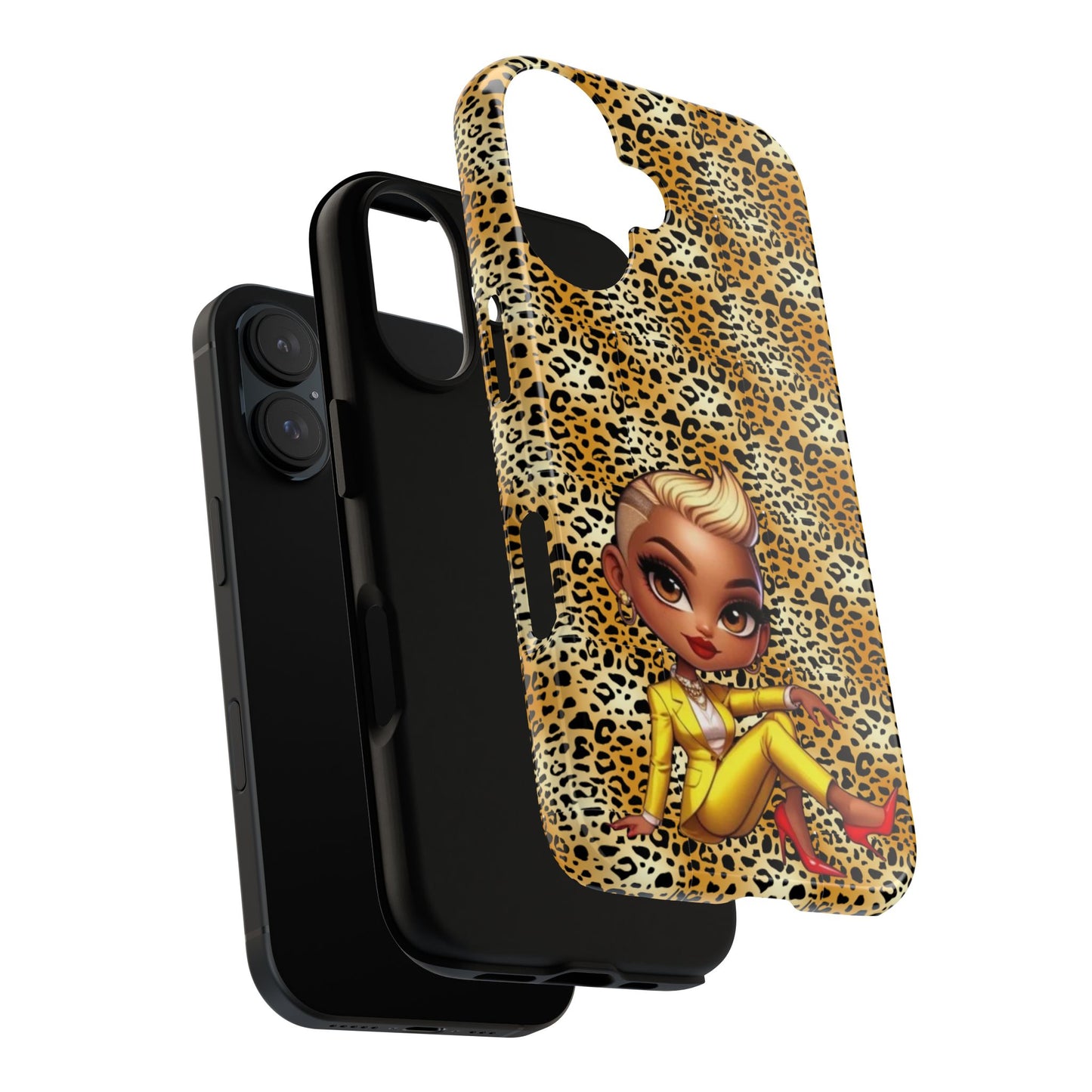 Phone Case, Blonde Bombshell Leopard Print Case, Tough Phone Cover, Stylish Animal Print Phone Protector, Gift for Her