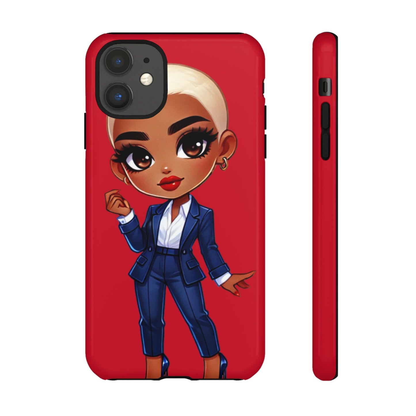Stylish Phone Case with Confident “Deedra” Character Design, Protects Your Phone, Unique Gift, Trendy Accessory, Fashion Statement