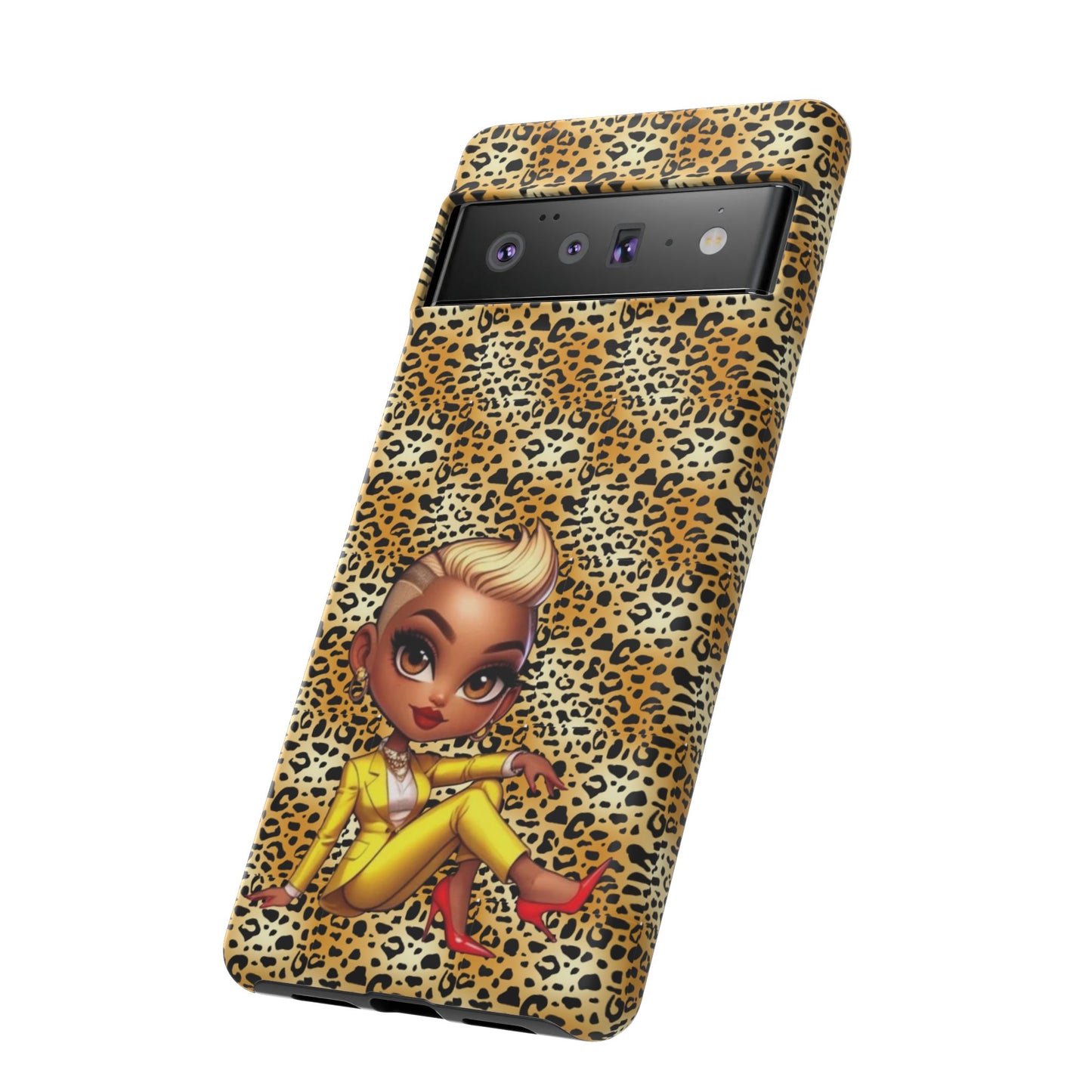 Phone Case, Blonde Bombshell Leopard Print Case, Tough Phone Cover, Stylish Animal Print Phone Protector, Gift for Her