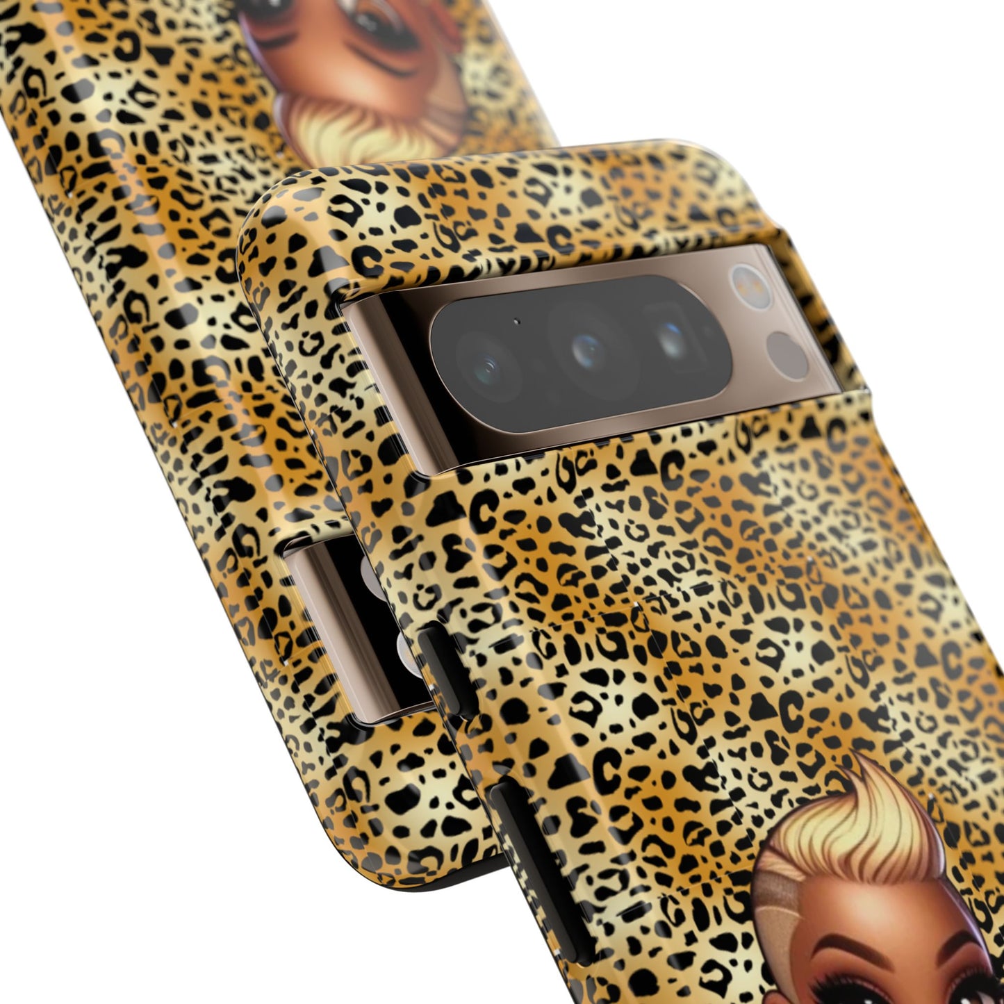Phone Case, Blonde Bombshell Leopard Print Case, Tough Phone Cover, Stylish Animal Print Phone Protector, Gift for Her