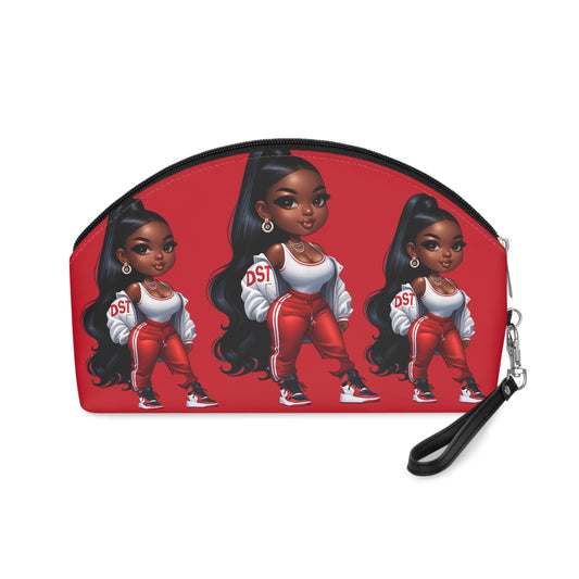 Delta Diva Chic Makeup Bag with Stylish Cartoon Design, Cute Cosmetic Pouch, Perfect Gift for Her, Travel Makeup Organizer, Fashionista Accessory