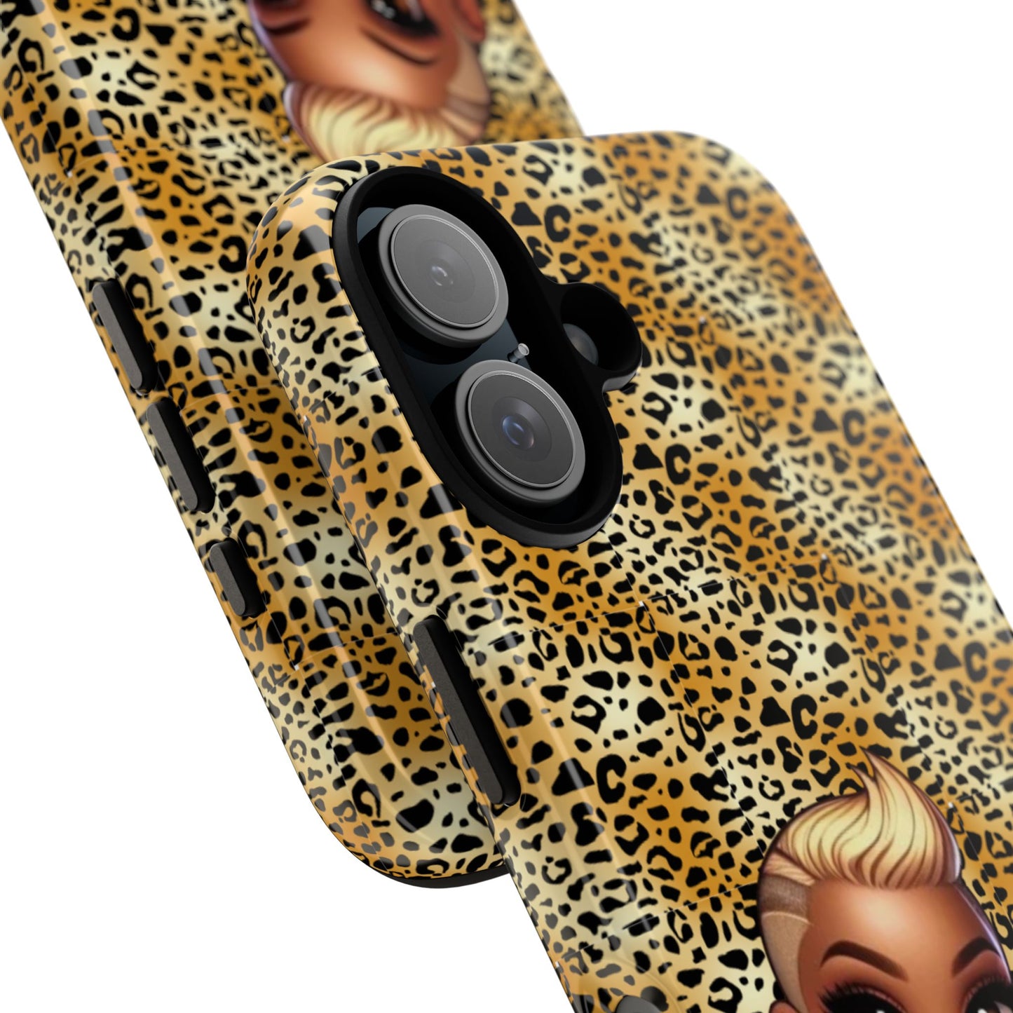 Phone Case, Blonde Bombshell Leopard Print Case, Tough Phone Cover, Stylish Animal Print Phone Protector, Gift for Her