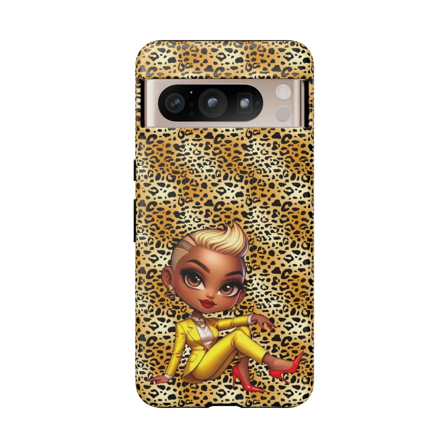 Phone Case, Blonde Bombshell Leopard Print Case, Tough Phone Cover, Stylish Animal Print Phone Protector, Gift for Her