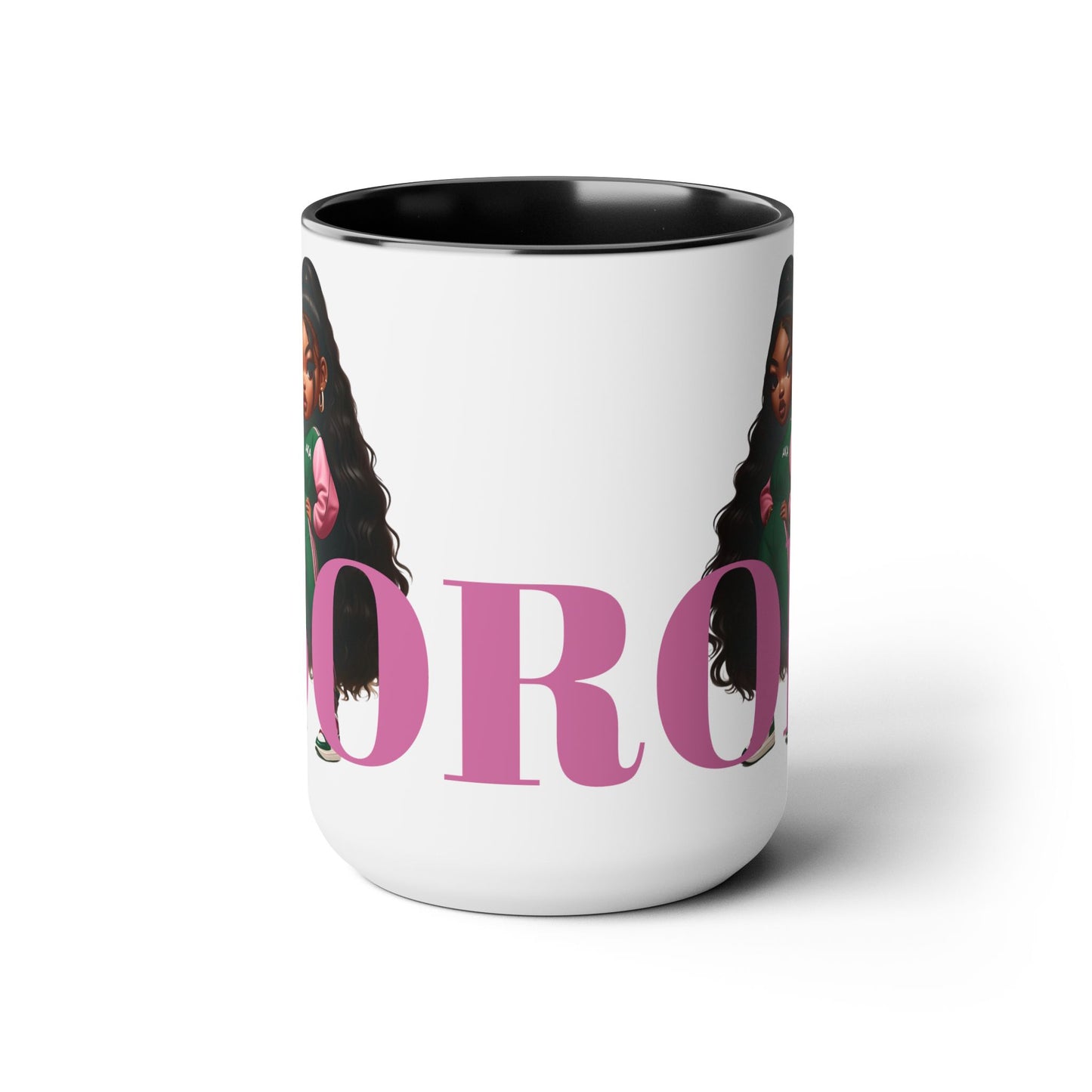 SOROR Pink & Green Sisters Two-Tone Coffee Mugs, 15oz