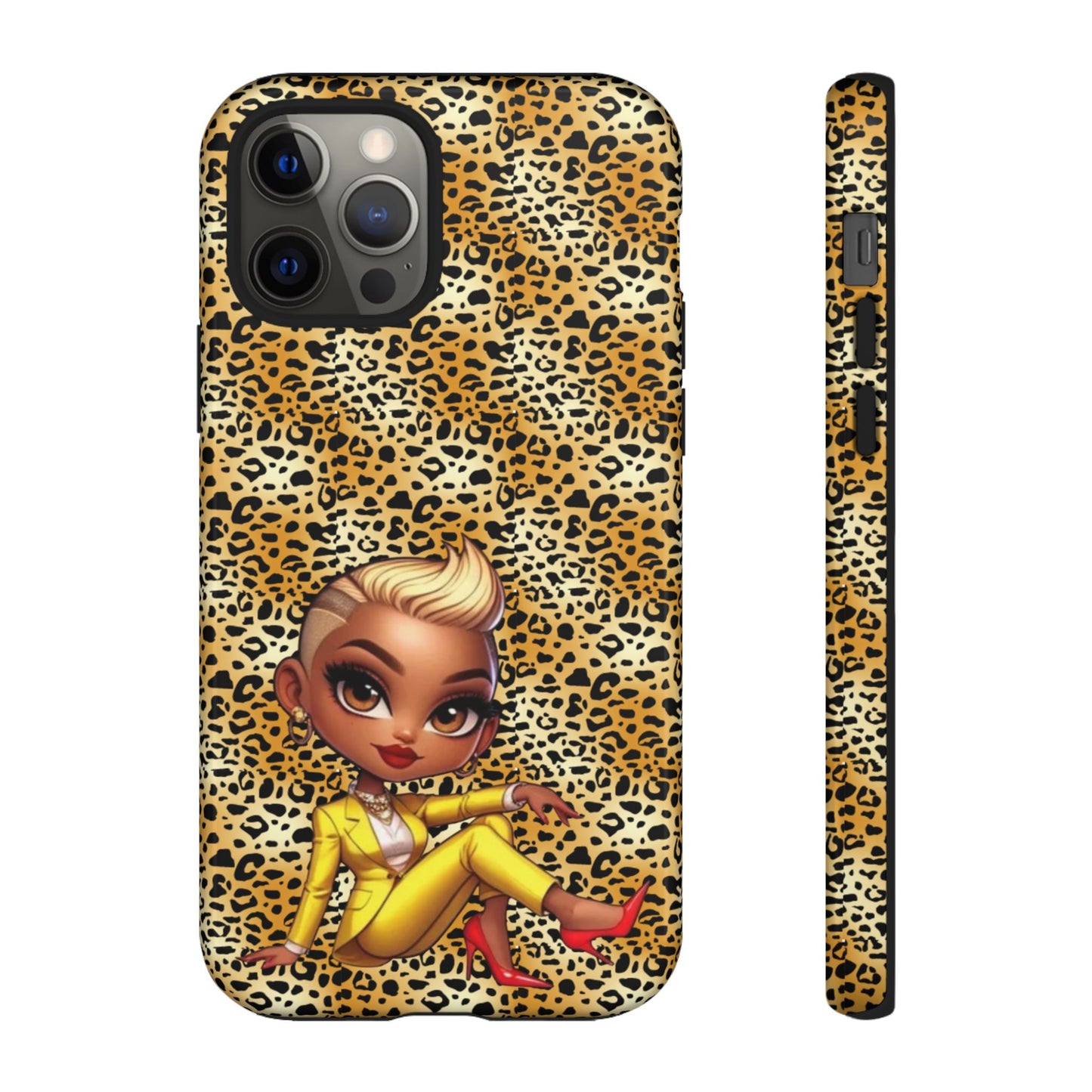 Phone Case, Blonde Bombshell Leopard Print Case, Tough Phone Cover, Stylish Animal Print Phone Protector, Gift for Her
