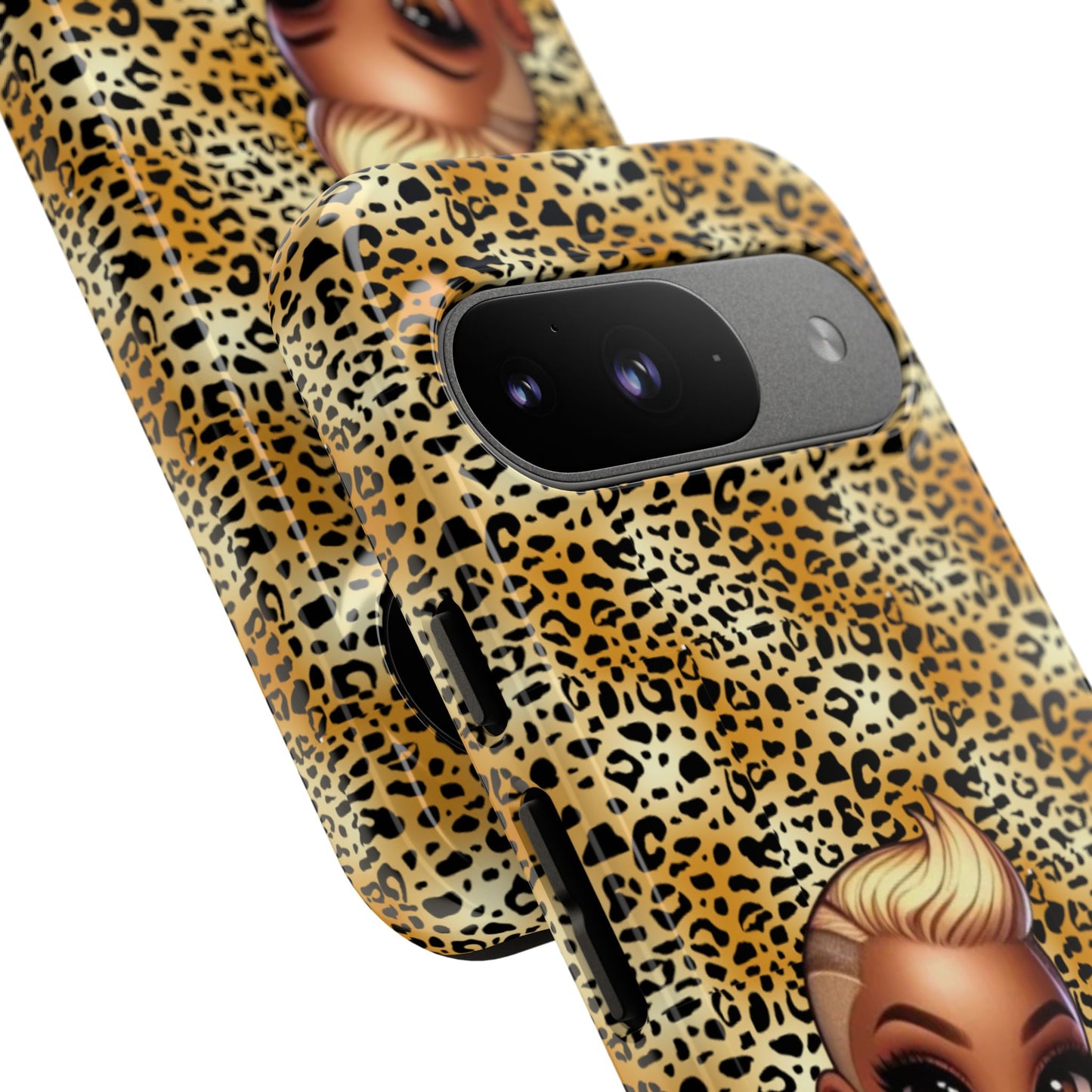 Phone Case, Blonde Bombshell Leopard Print Case, Tough Phone Cover, Stylish Animal Print Phone Protector, Gift for Her