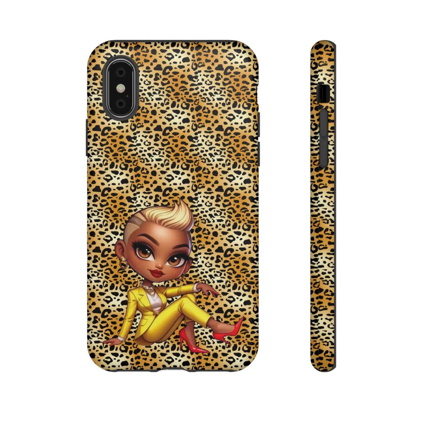 Phone Case, Blonde Bombshell Leopard Print Case, Tough Phone Cover, Stylish Animal Print Phone Protector, Gift for Her