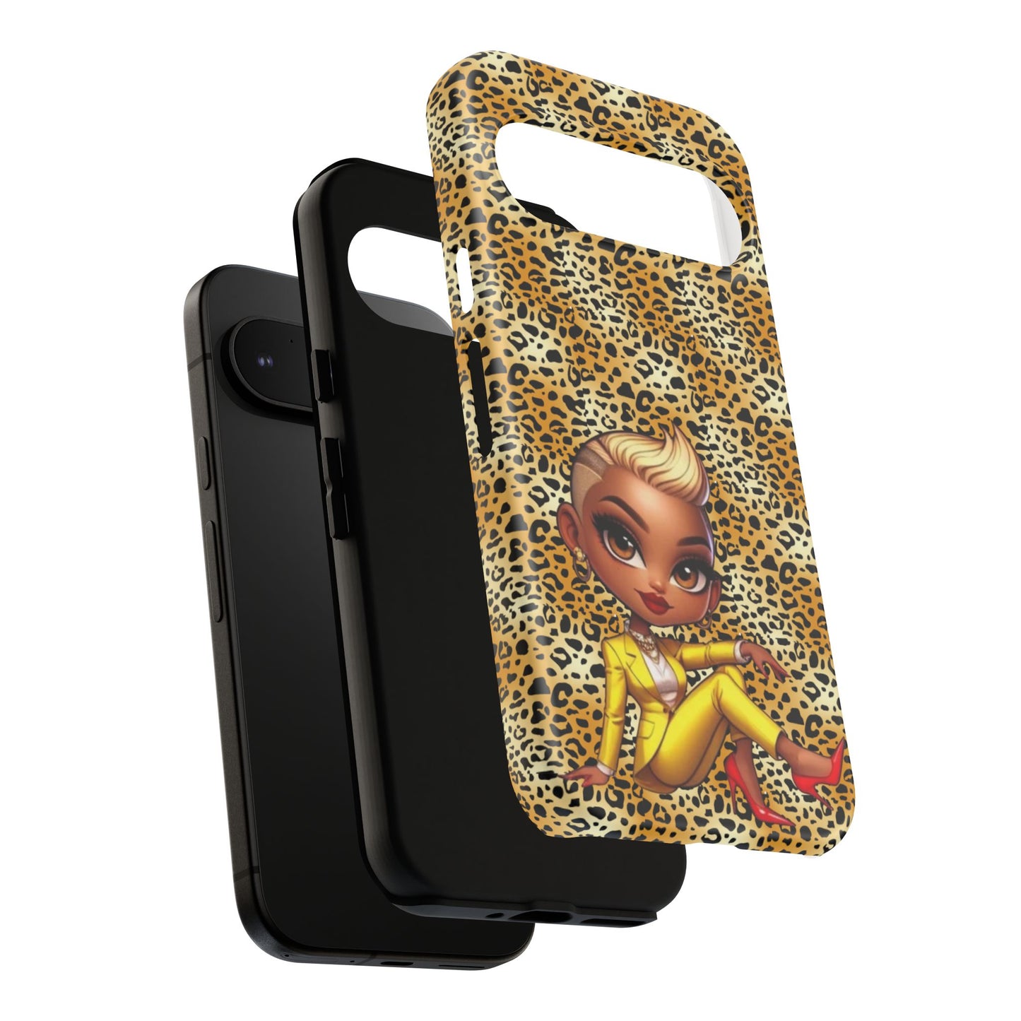 Phone Case, Blonde Bombshell Leopard Print Case, Tough Phone Cover, Stylish Animal Print Phone Protector, Gift for Her