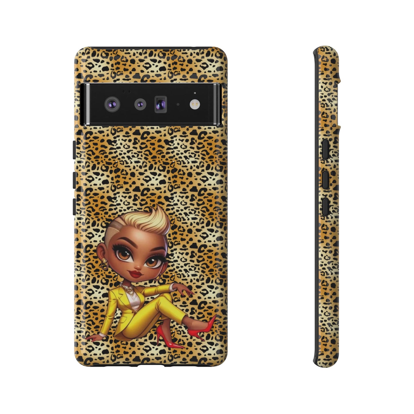 Phone Case, Blonde Bombshell Leopard Print Case, Tough Phone Cover, Stylish Animal Print Phone Protector, Gift for Her