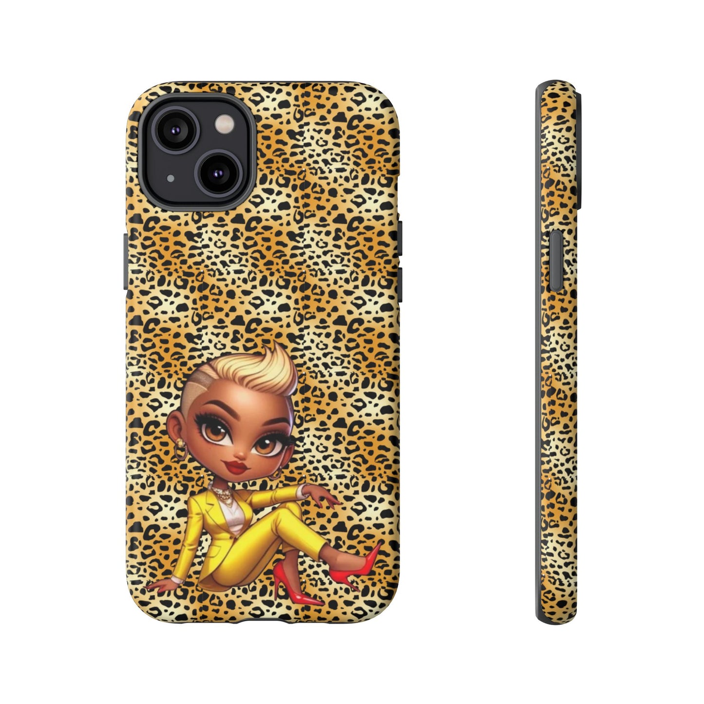 Phone Case, Blonde Bombshell Leopard Print Case, Tough Phone Cover, Stylish Animal Print Phone Protector, Gift for Her