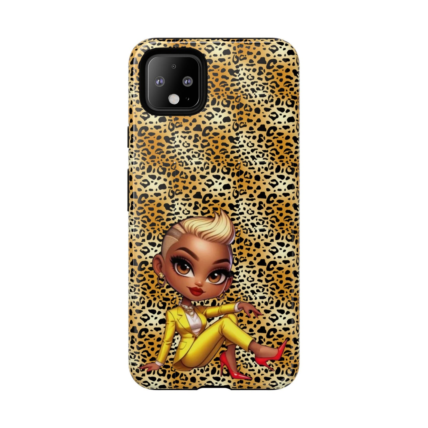 Phone Case, Blonde Bombshell Leopard Print Case, Tough Phone Cover, Stylish Animal Print Phone Protector, Gift for Her