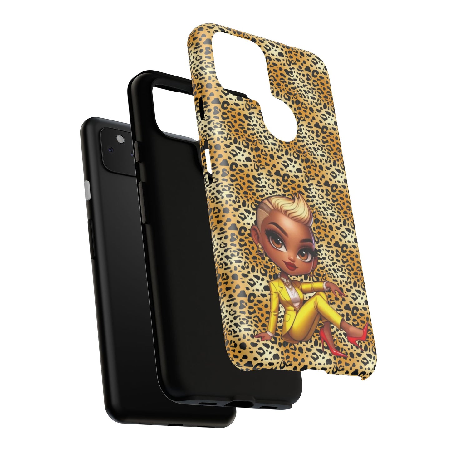 Phone Case, Blonde Bombshell Leopard Print Case, Tough Phone Cover, Stylish Animal Print Phone Protector, Gift for Her