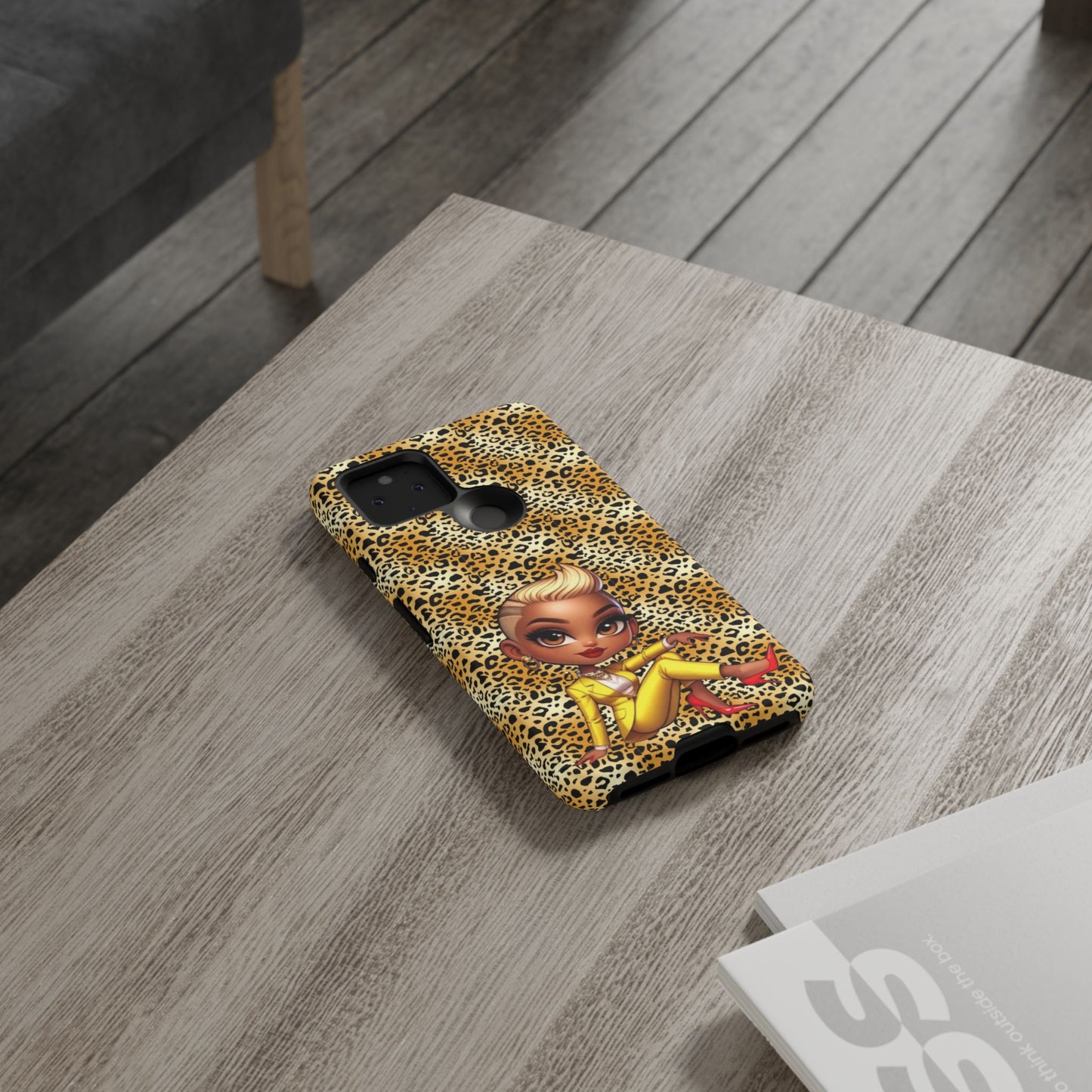 Phone Case, Blonde Bombshell Leopard Print Case, Tough Phone Cover, Stylish Animal Print Phone Protector, Gift for Her