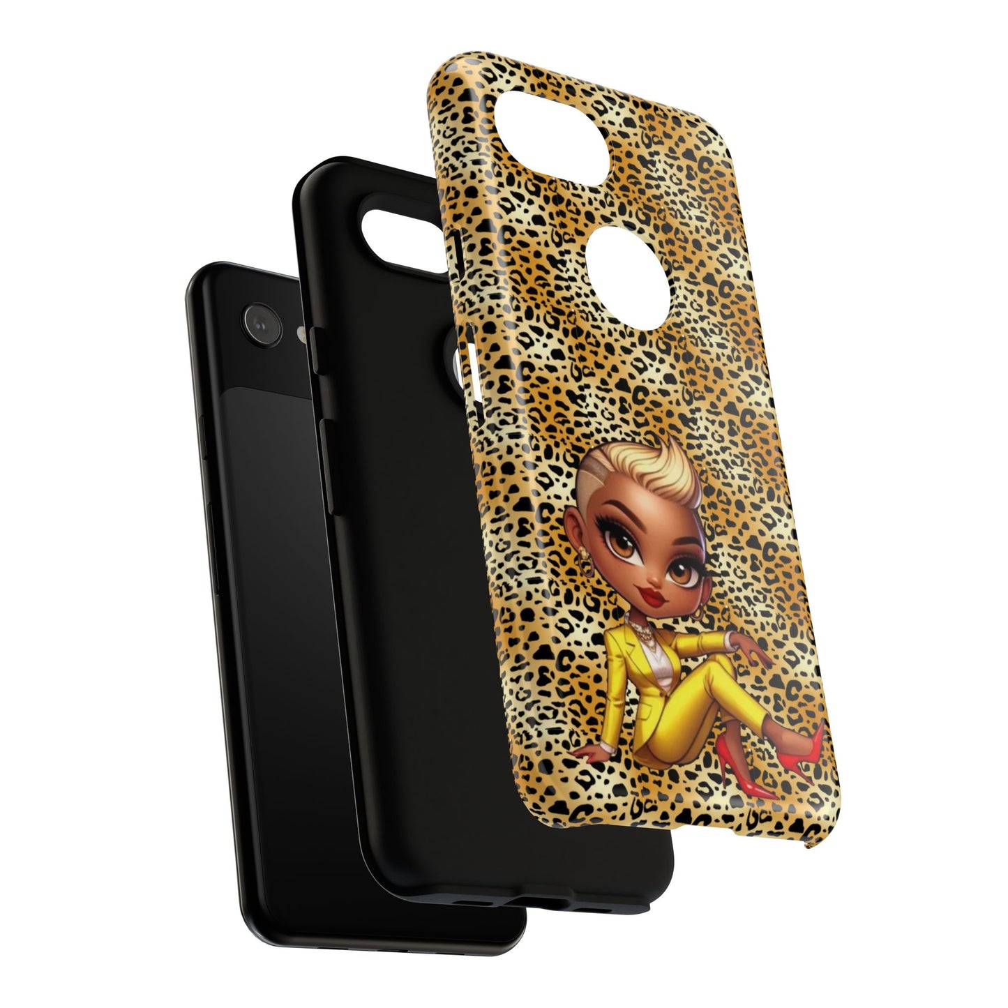 Phone Case, Blonde Bombshell Leopard Print Case, Tough Phone Cover, Stylish Animal Print Phone Protector, Gift for Her