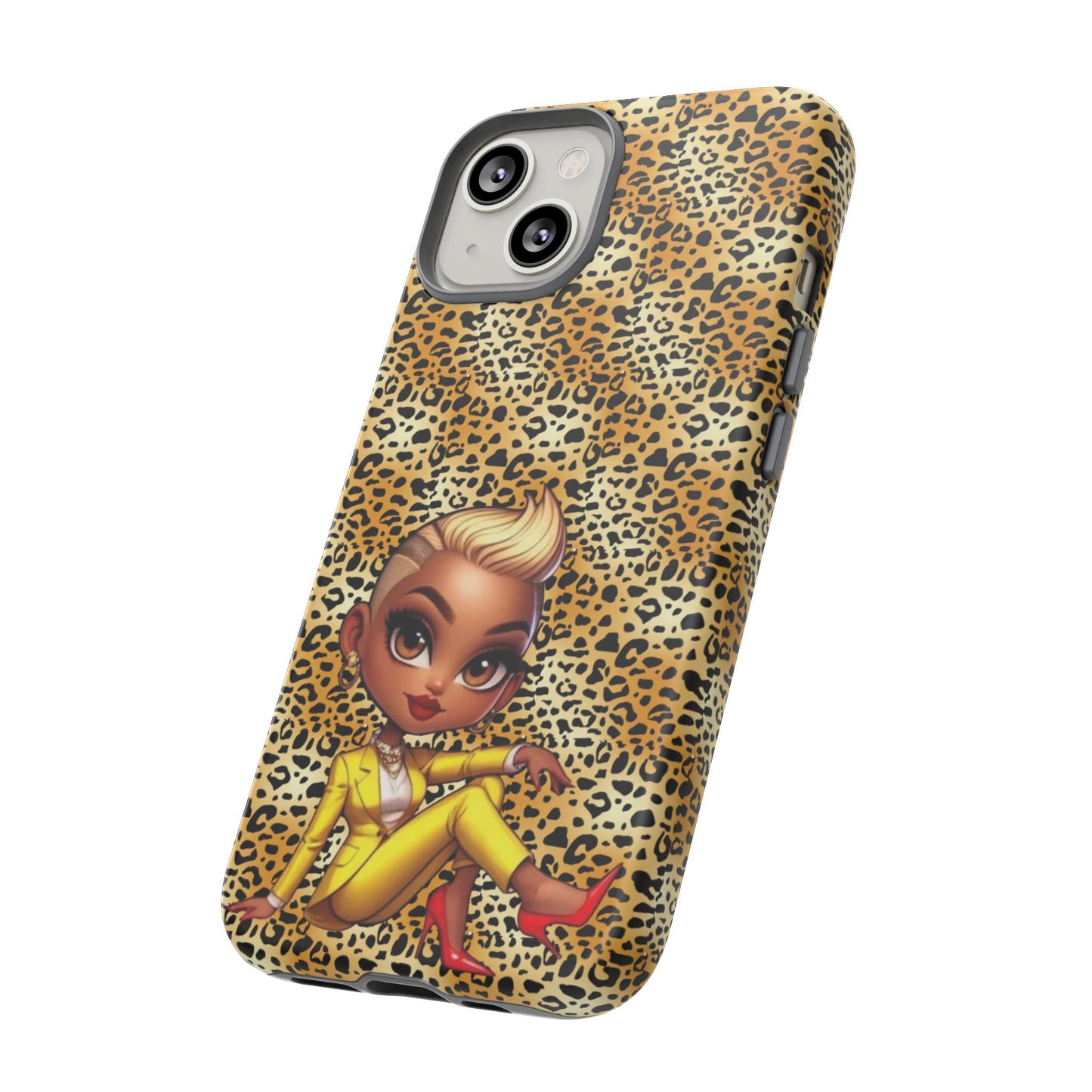 Phone Case, Blonde Bombshell Leopard Print Case, Tough Phone Cover, Stylish Animal Print Phone Protector, Gift for Her