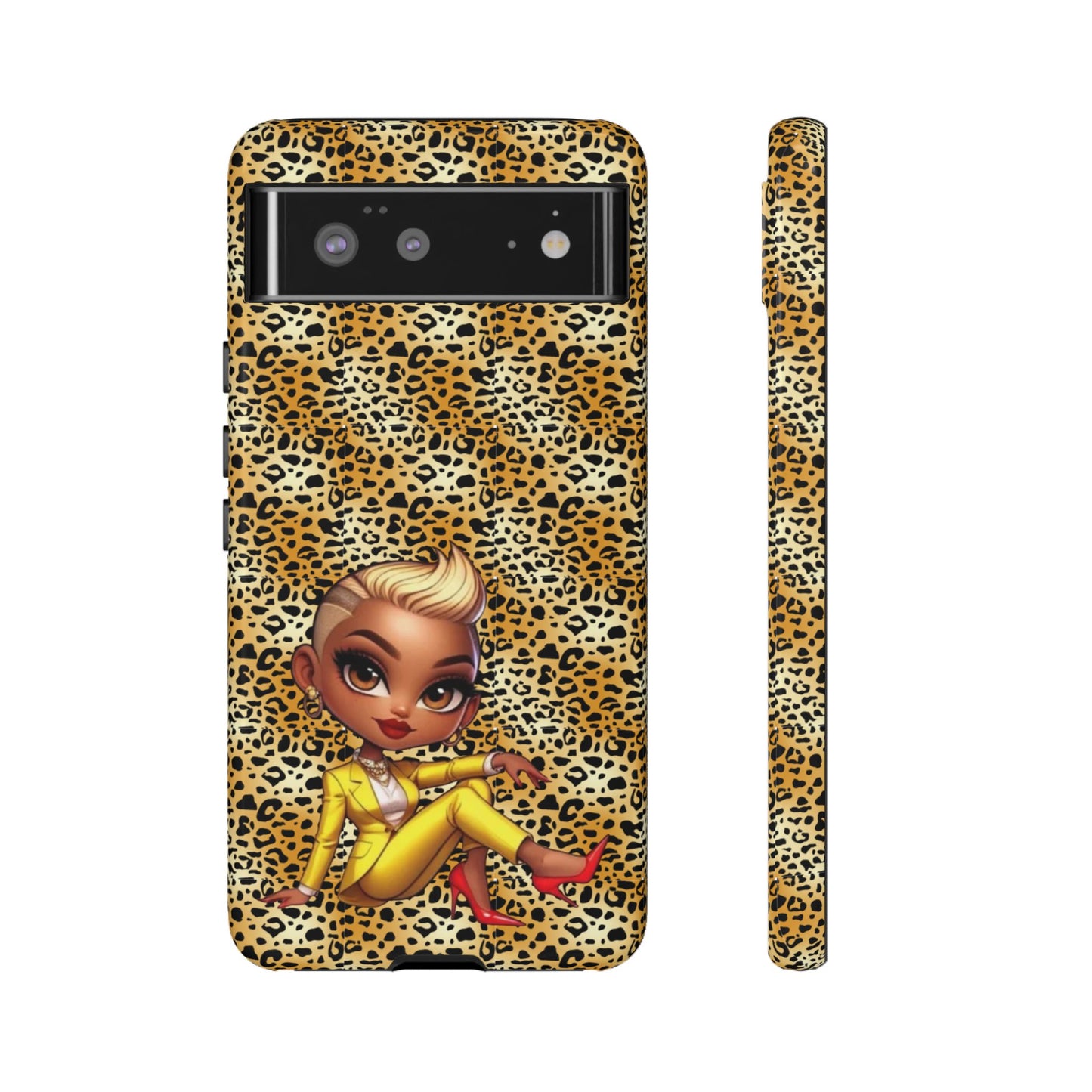 Phone Case, Blonde Bombshell Leopard Print Case, Tough Phone Cover, Stylish Animal Print Phone Protector, Gift for Her