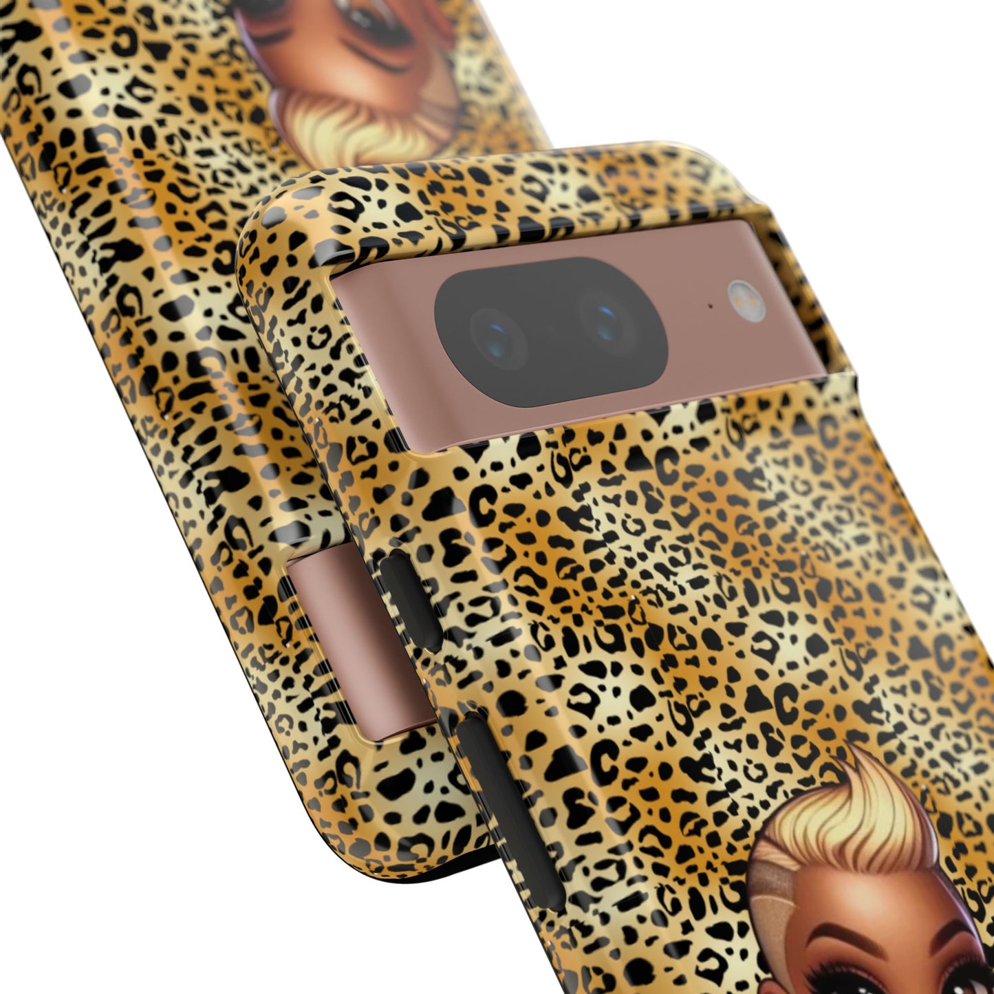 Phone Case, Blonde Bombshell Leopard Print Case, Tough Phone Cover, Stylish Animal Print Phone Protector, Gift for Her