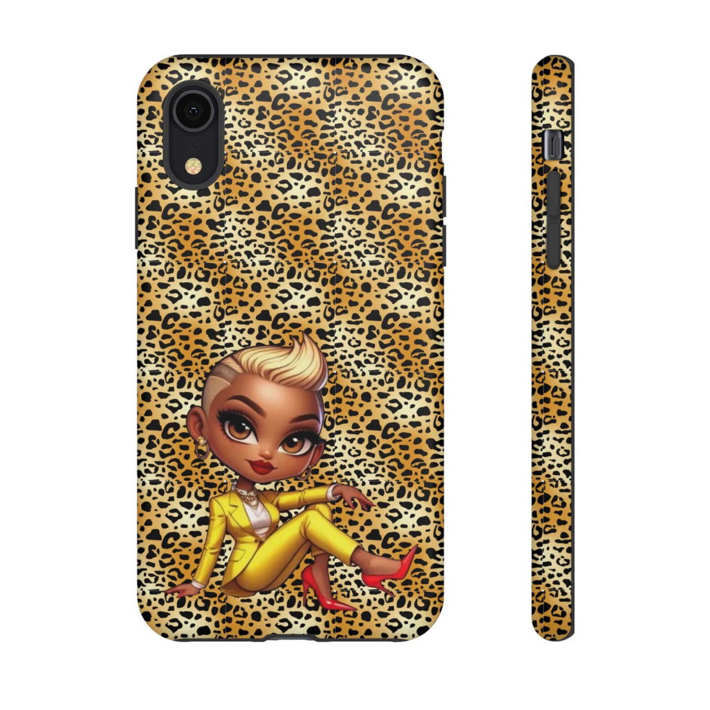 Phone Case, Blonde Bombshell Leopard Print Case, Tough Phone Cover, Stylish Animal Print Phone Protector, Gift for Her