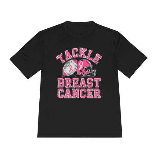 Tackle Breast Cancer Tee, Moisture Wicking Athletic Shirt, Unisex Workout Top, Sports Event T-Shirt, Perfect for Fundraisers