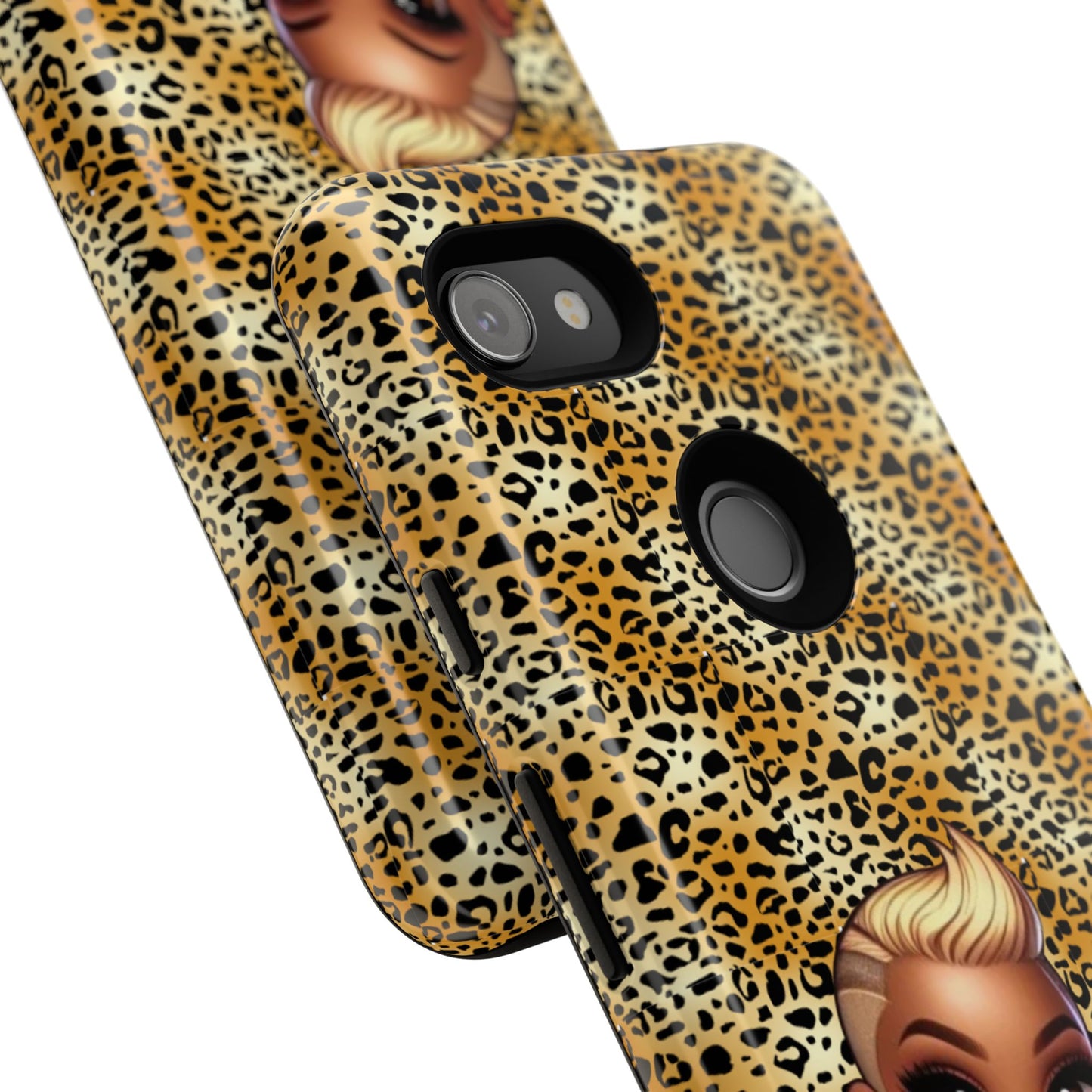 Phone Case, Blonde Bombshell Leopard Print Case, Tough Phone Cover, Stylish Animal Print Phone Protector, Gift for Her