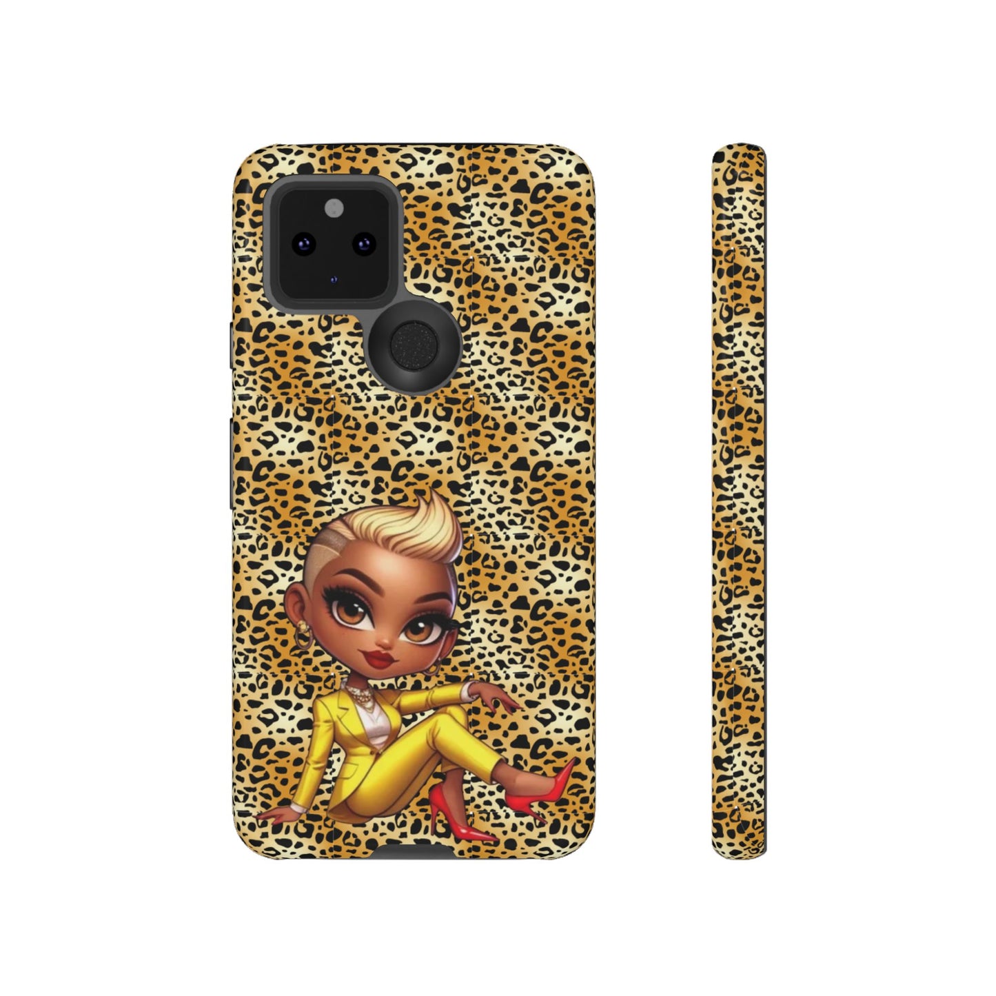 Phone Case, Blonde Bombshell Leopard Print Case, Tough Phone Cover, Stylish Animal Print Phone Protector, Gift for Her