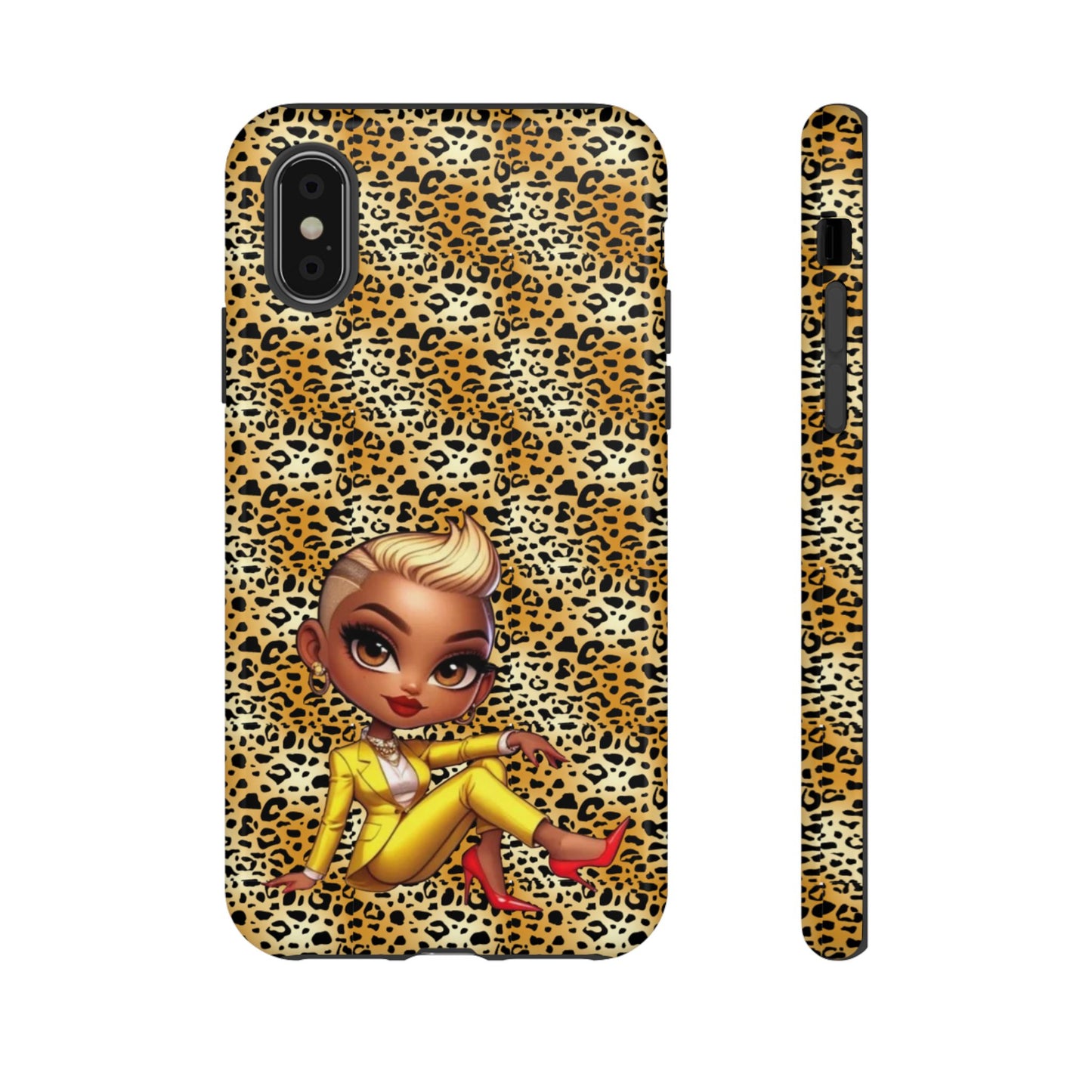 Phone Case, Blonde Bombshell Leopard Print Case, Tough Phone Cover, Stylish Animal Print Phone Protector, Gift for Her