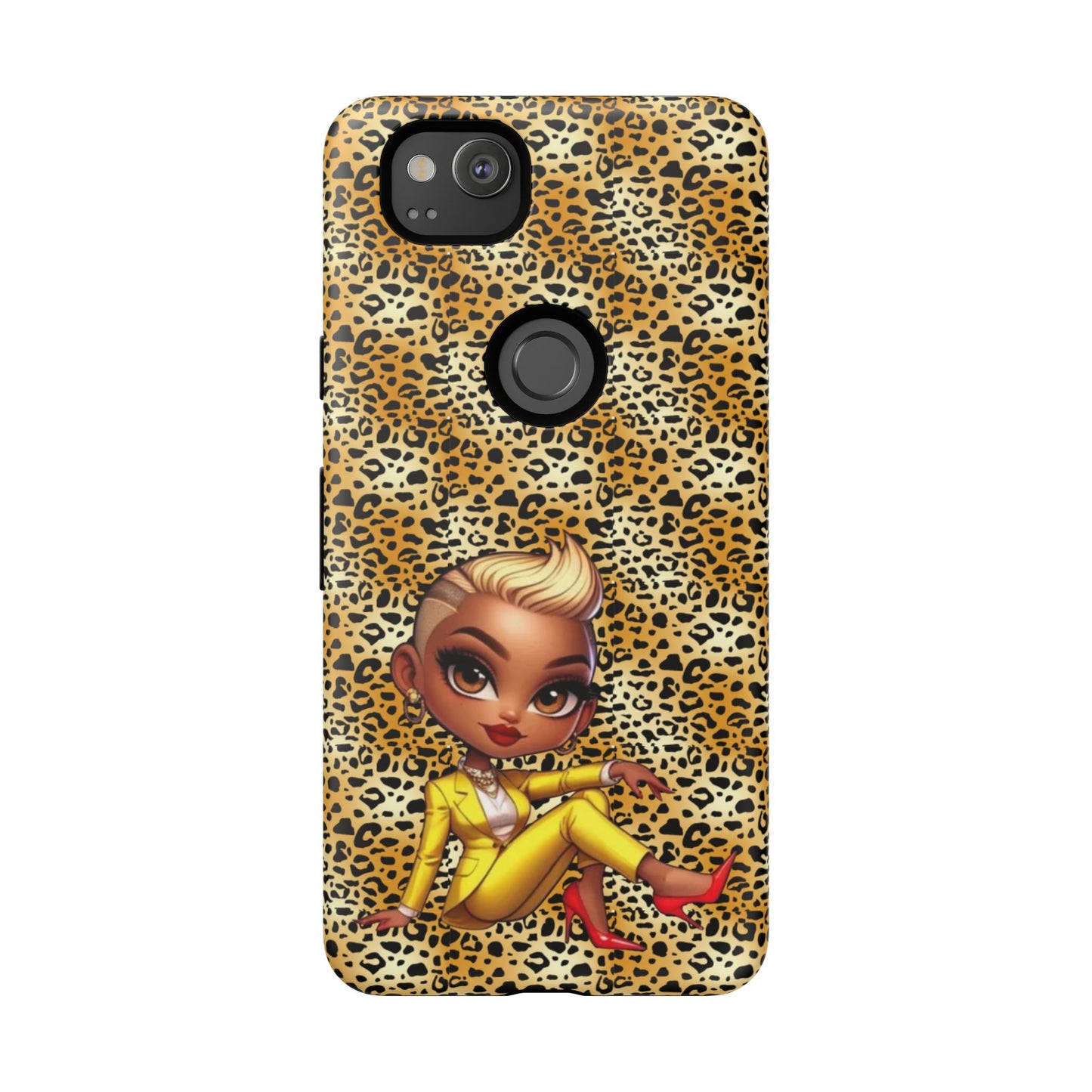 Phone Case, Blonde Bombshell Leopard Print Case, Tough Phone Cover, Stylish Animal Print Phone Protector, Gift for Her