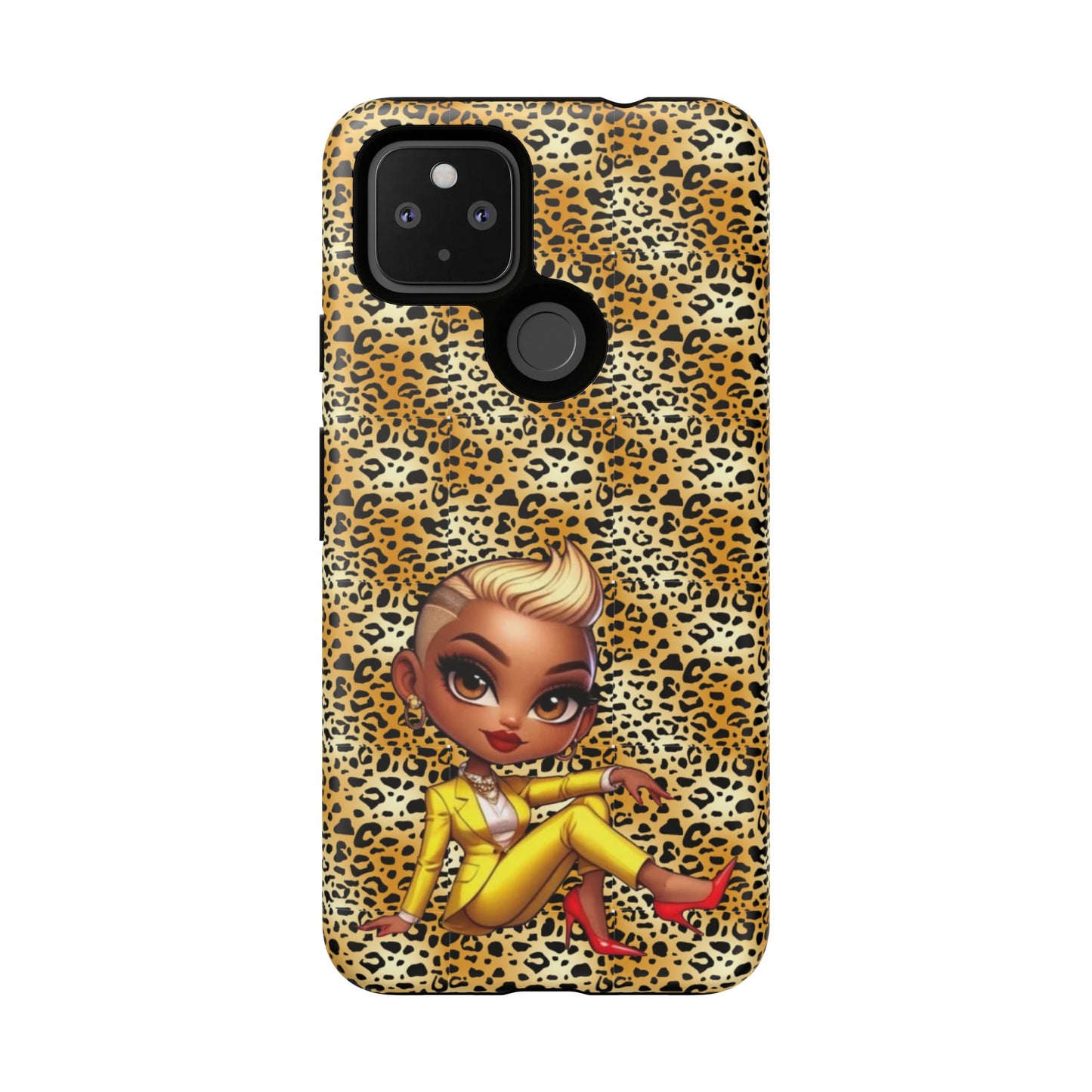 Phone Case, Blonde Bombshell Leopard Print Case, Tough Phone Cover, Stylish Animal Print Phone Protector, Gift for Her