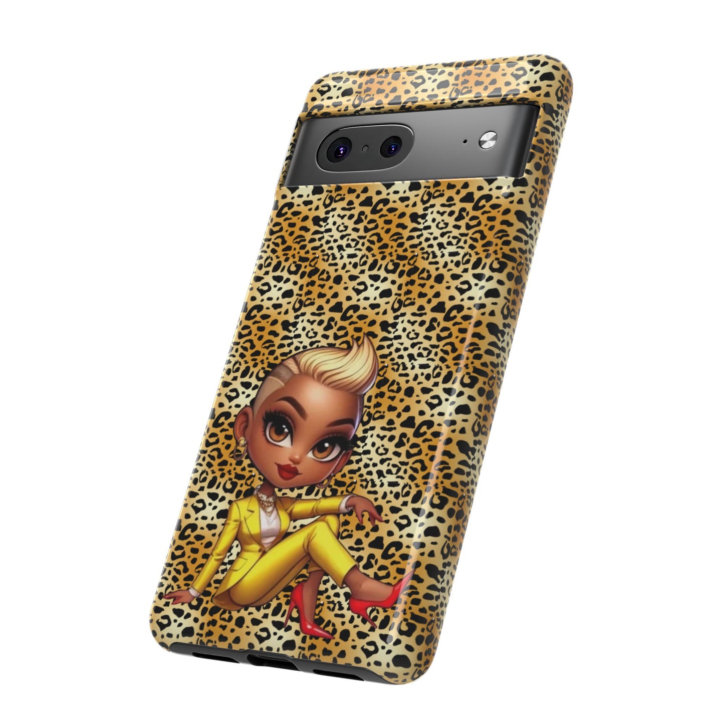 Phone Case, Blonde Bombshell Leopard Print Case, Tough Phone Cover, Stylish Animal Print Phone Protector, Gift for Her