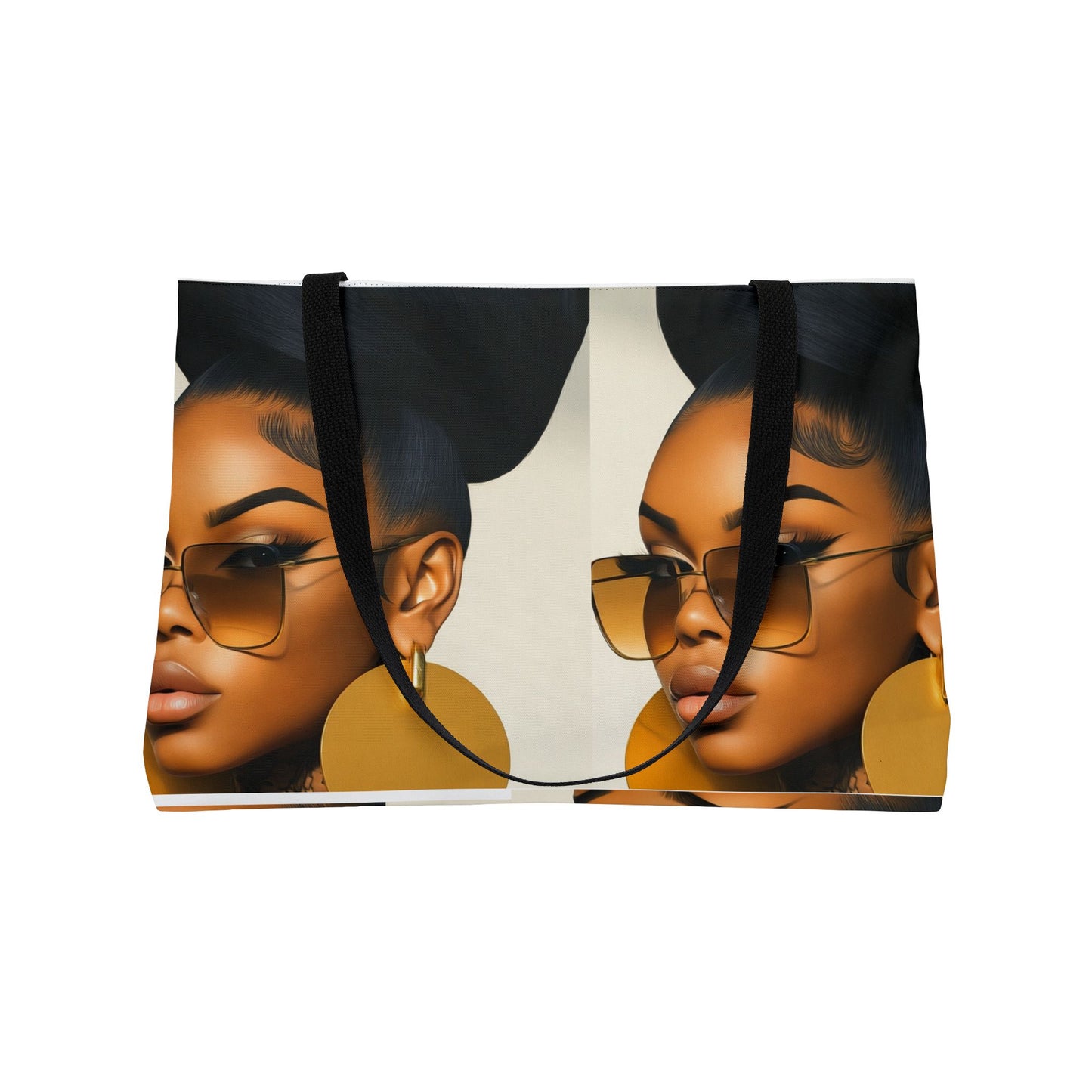 Chic Black Girl Weekender Tote Bag, Travel Bag, Overnight Bag, African American Woman Tote, Stylish Carry On Bag, Fashionable Shoulder Bag